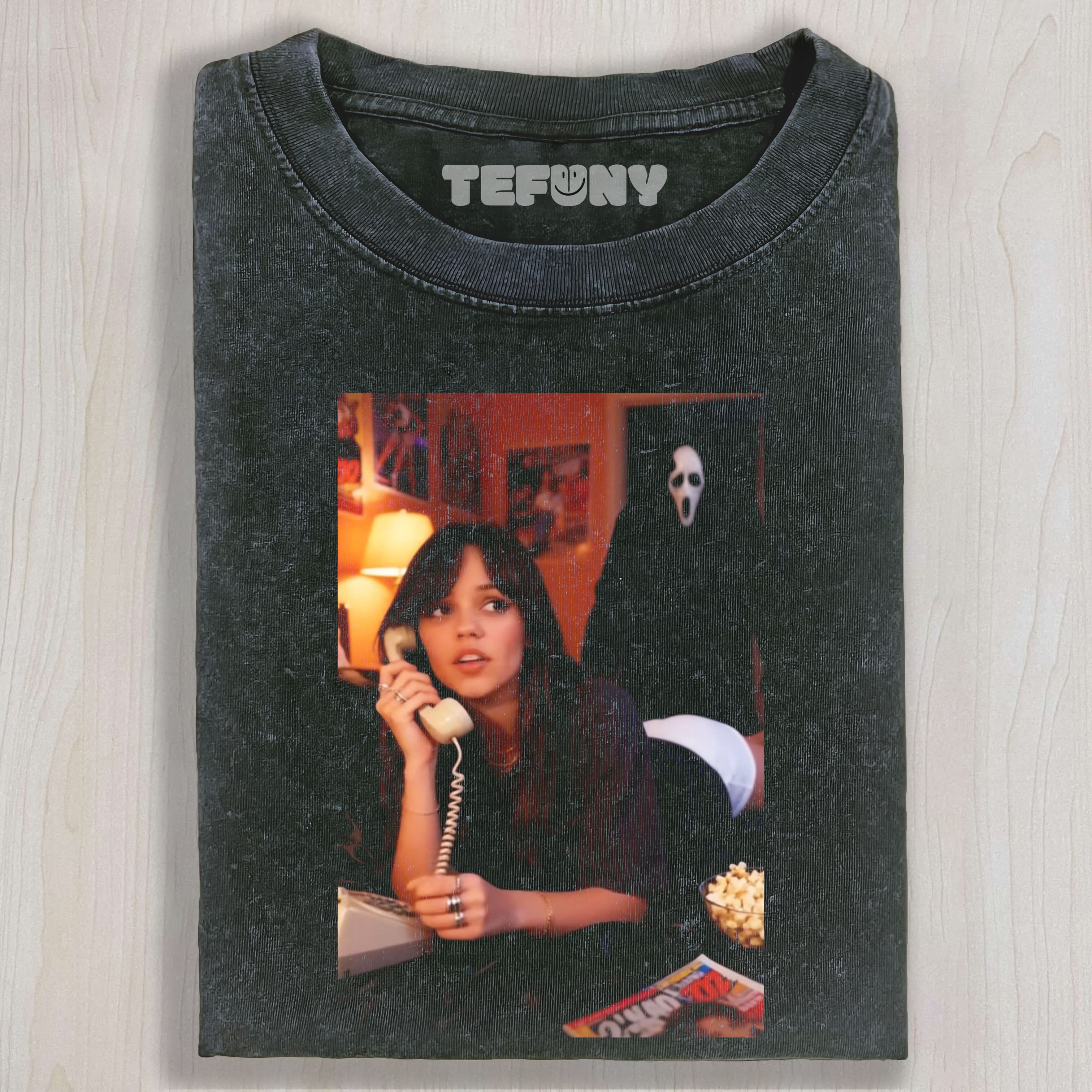 JENNA ORTEGA AND GHOST FACE UNISEX TEE, TANK TOP, LAYERED LS, SWEATSHIRT & HOODIE