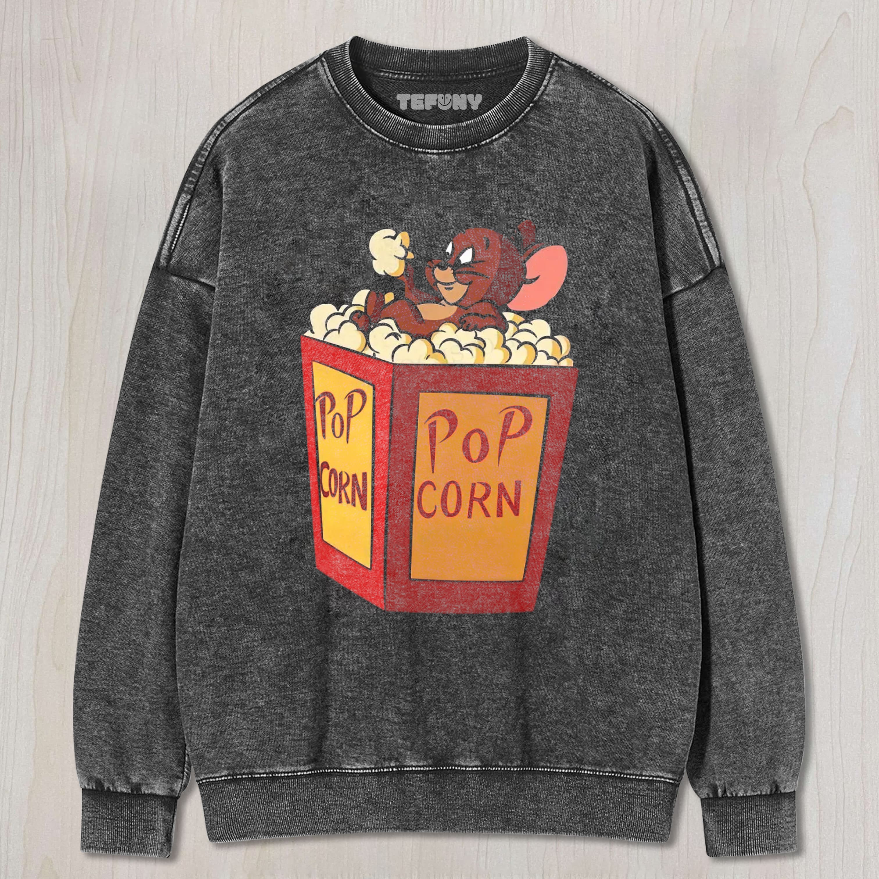 JERRY POP CORN SNACK TIME VINTAGE UNISEX TEE, TANK TOP, LAYERED LS, SWEATSHIRT & HOODIE