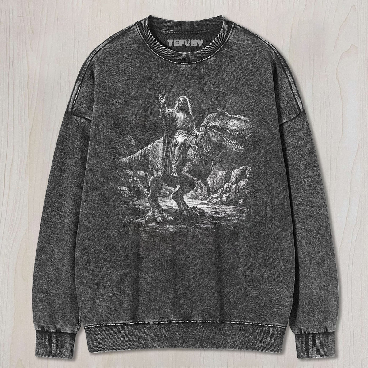 JESUS & T-REX CHRISTIAN T-SHIRT UNISEX TEE, TANK TOP, LAYERED LS, SWEATSHIRT & HOODIE