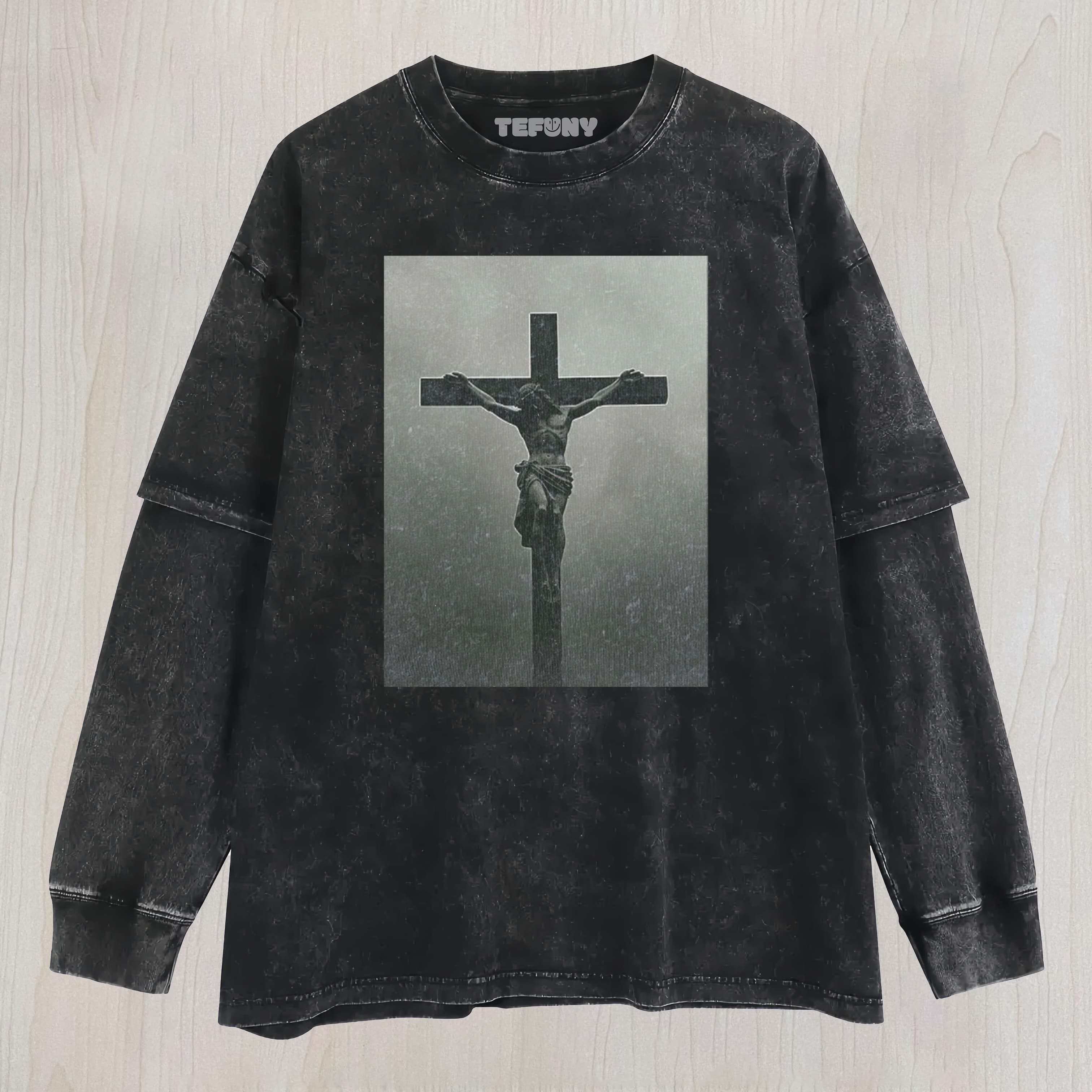 JESUS-2   LAYERED LONG SLEEVE