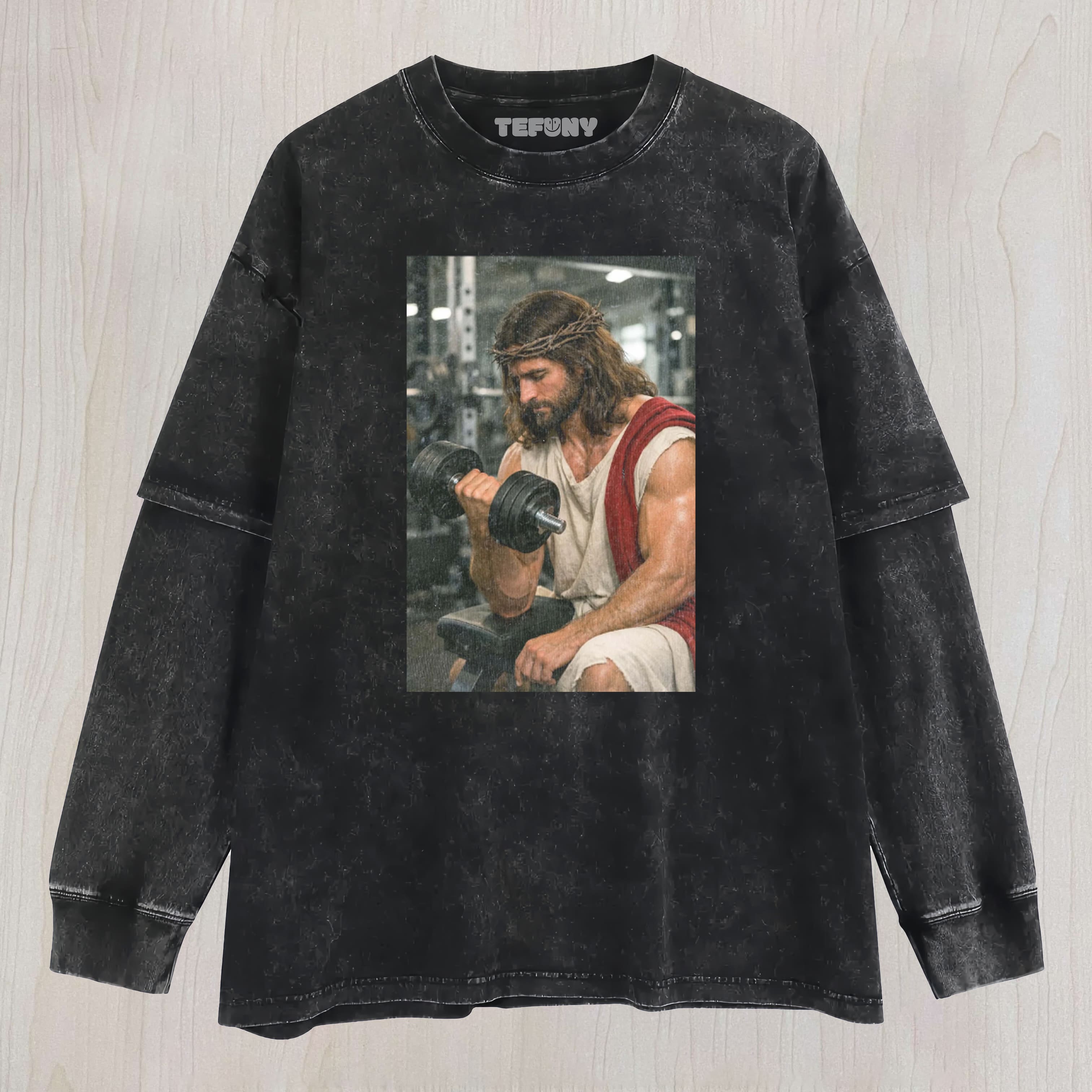 JESUS  LAYERED LONG SLEEVE