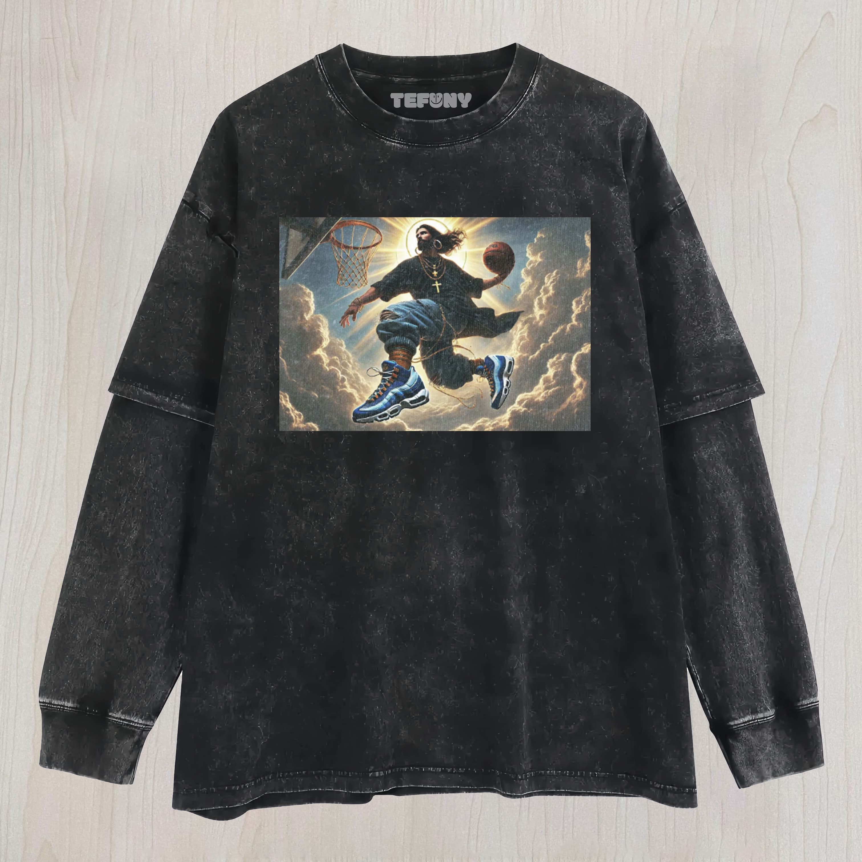 JESUS  LAYERED LONG SLEEVE