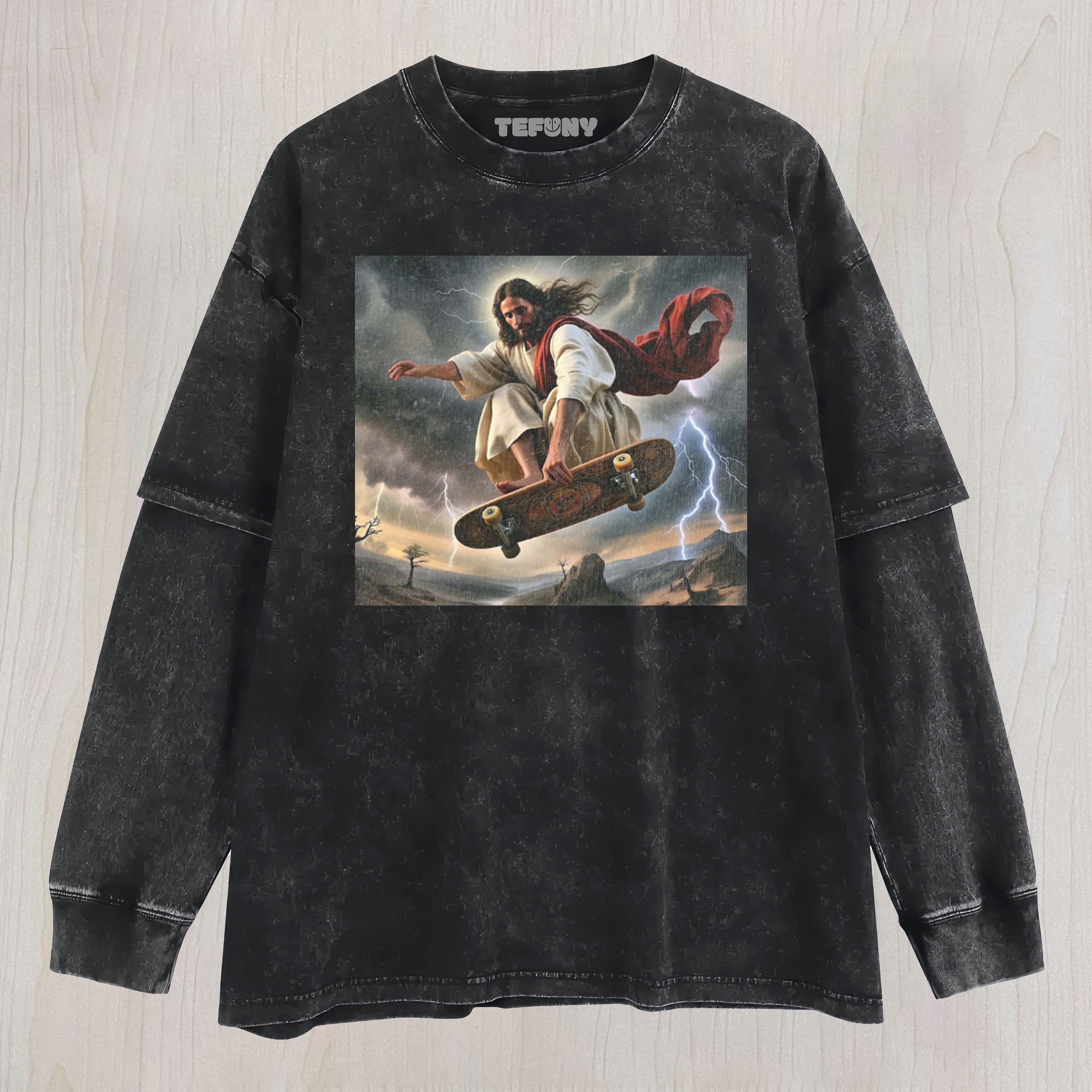 JESUS  LAYERED LONG SLEEVE