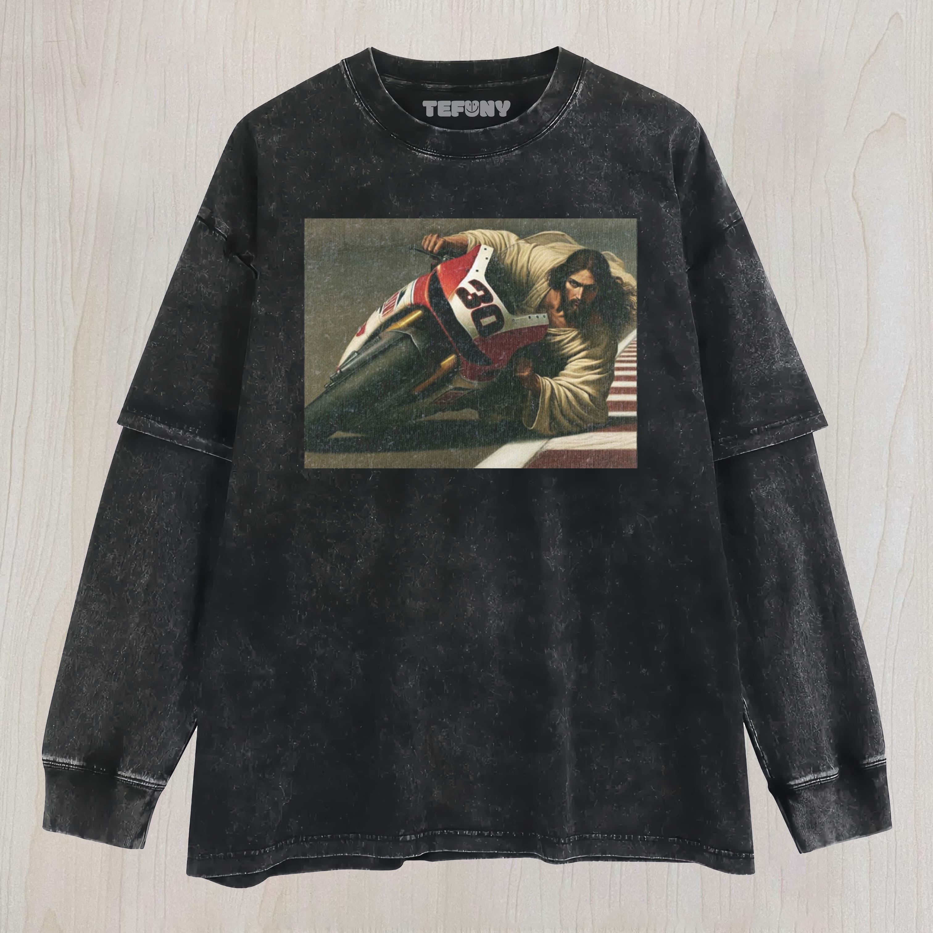 JESUS  LAYERED LONG SLEEVE