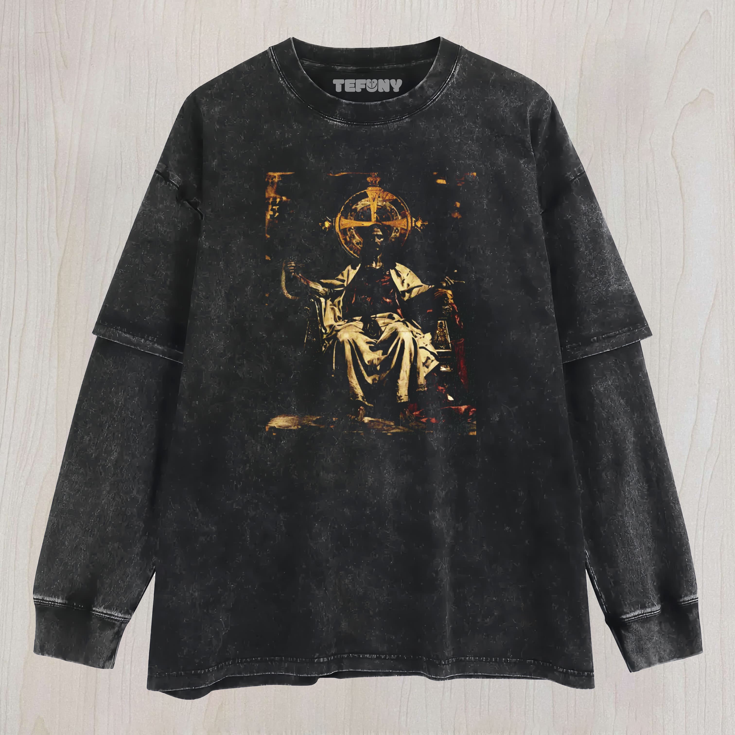 JESUS  LAYERED LONG SLEEVE