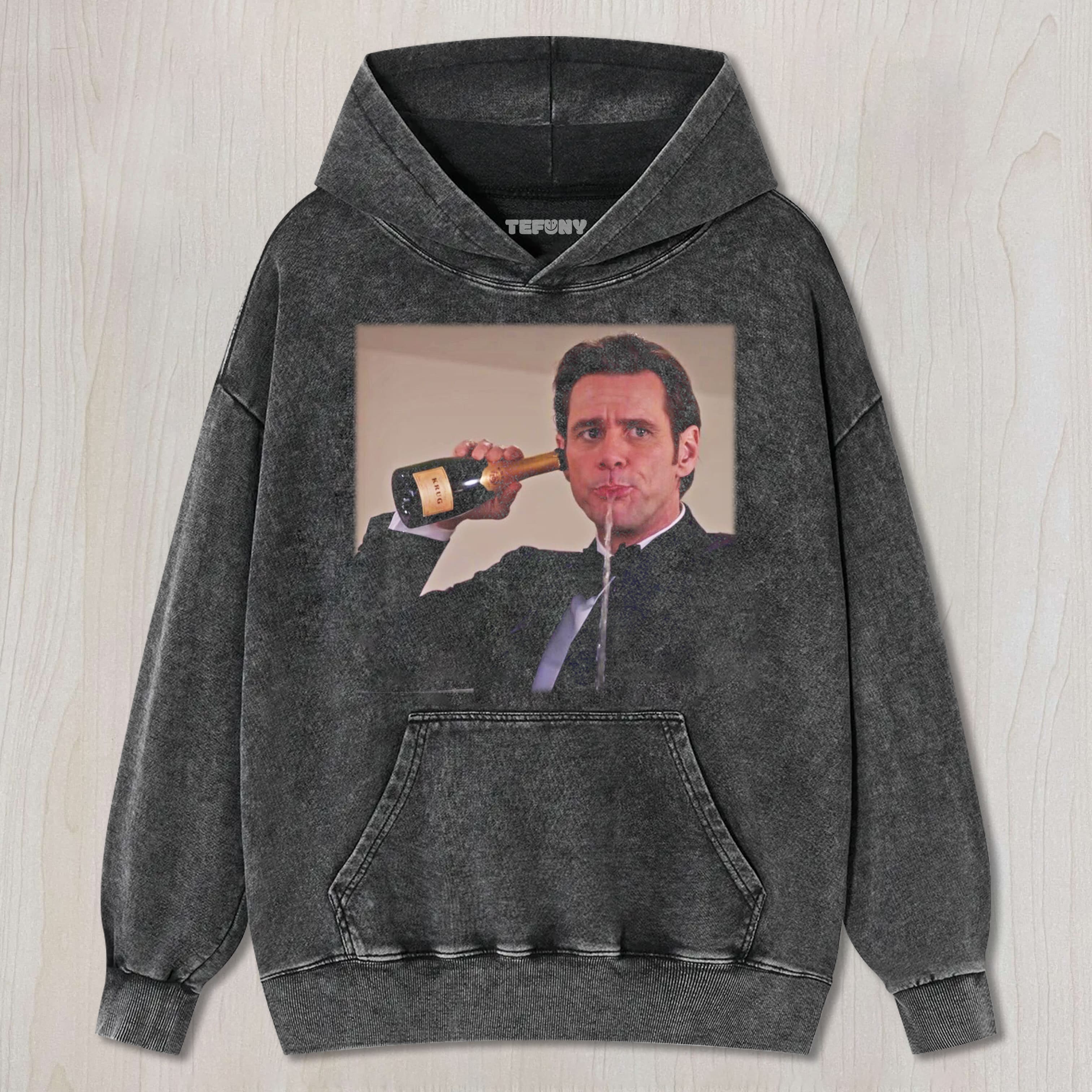 JIM HOLDING THE WINE TEE & SWEAT & HOOD