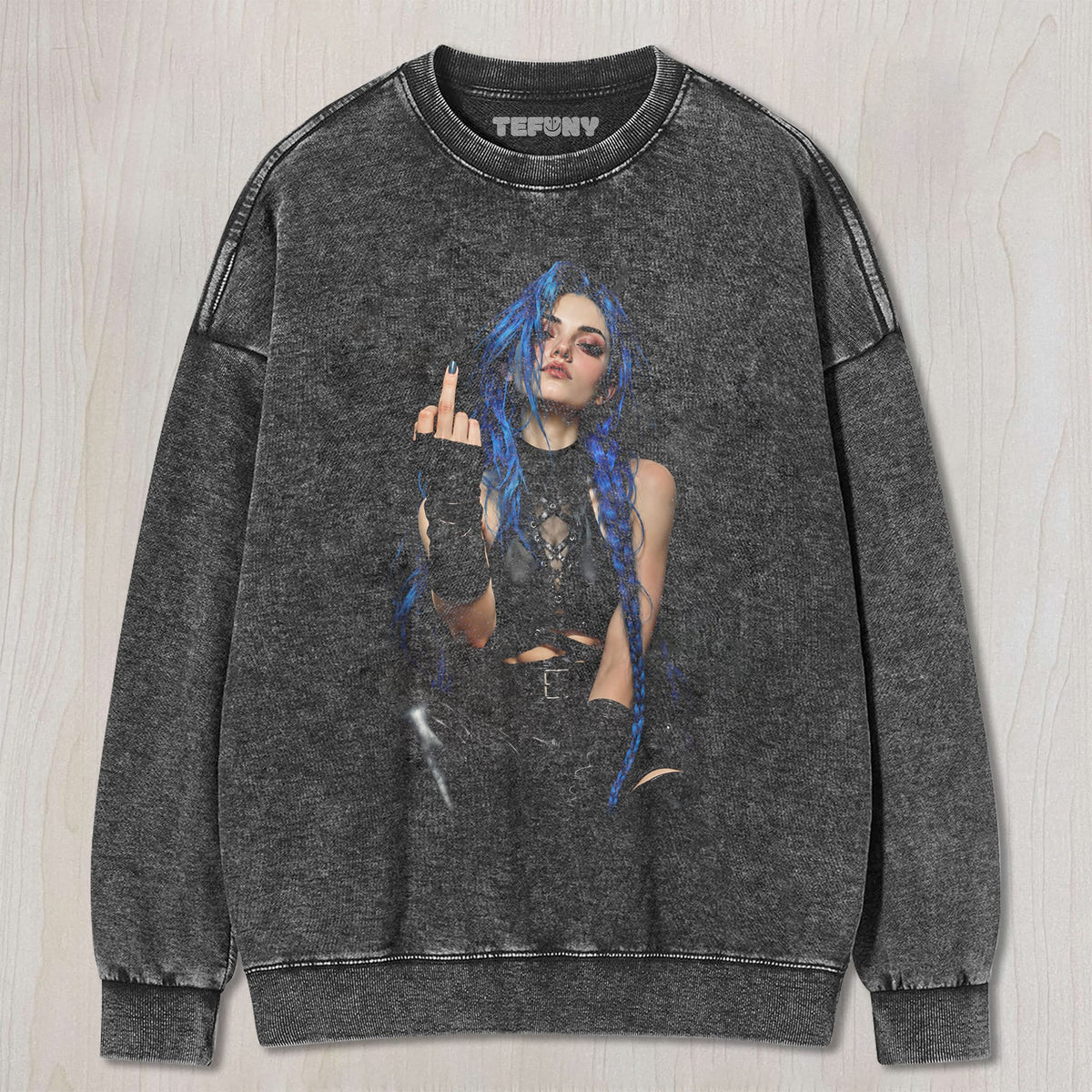 JINX GIVES THE MIDDLE FINGER UNISEX TEE, TANK TOP, LAYERED LS, SWEATSHIRT & HOODIE