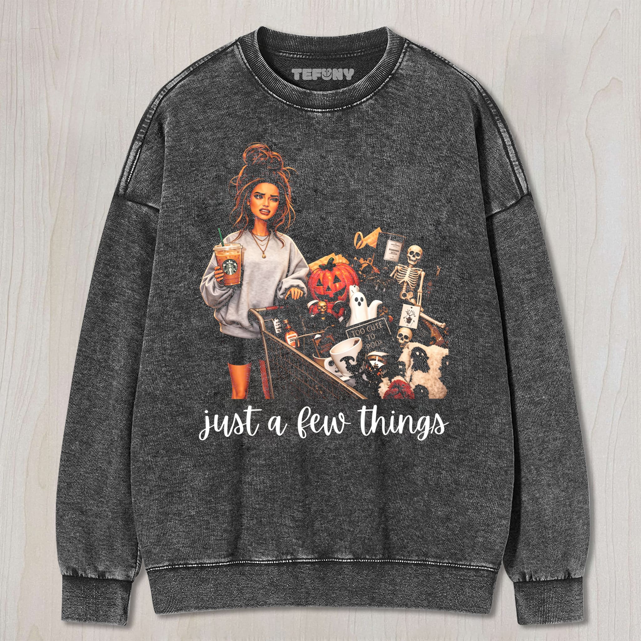 JUST A FEW THINGS SPOOKY CART UNISEX TEE, TANK TOP, LAYERED LS, SWEATSHIRT & HOODIE