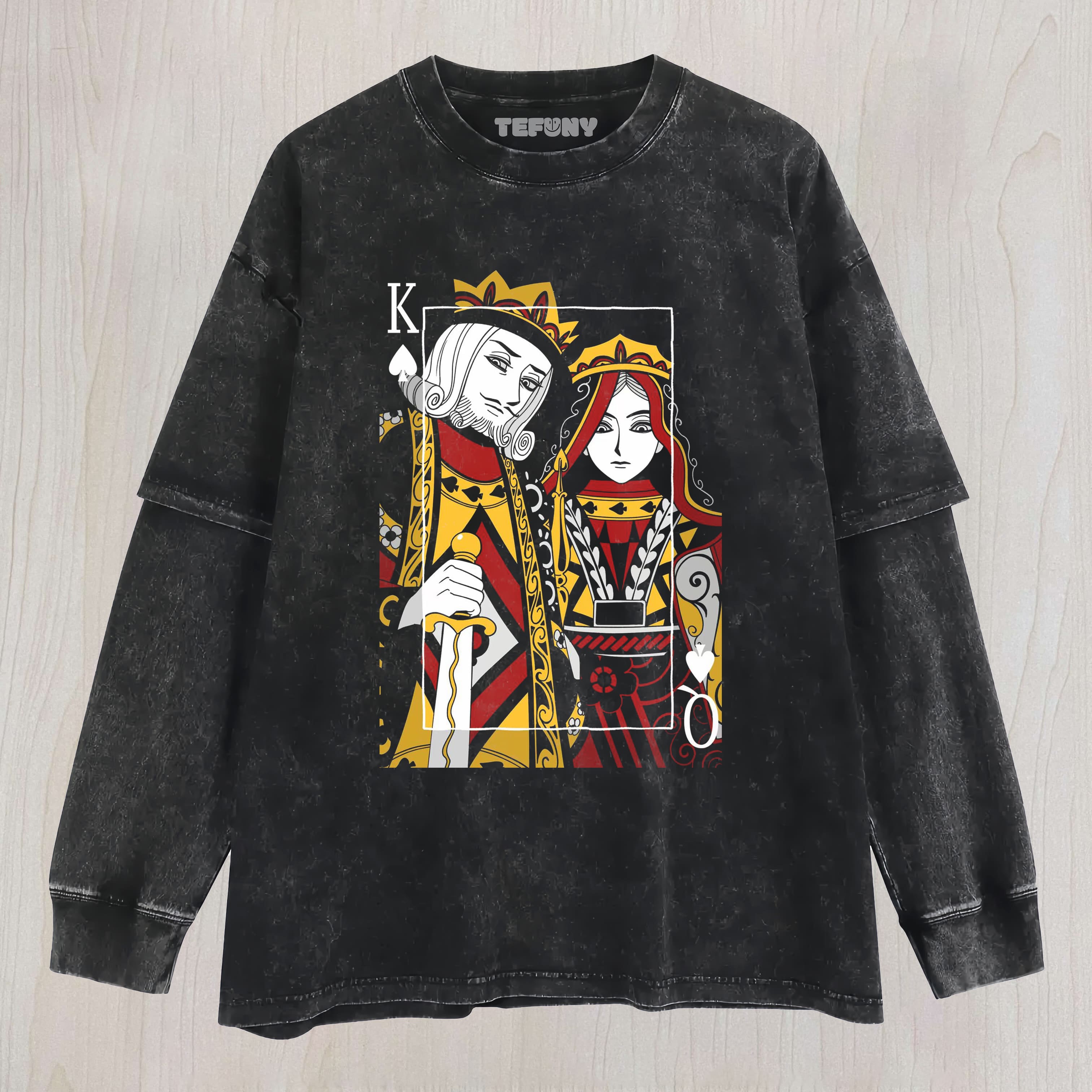 KING AND QUEEN CARD LAYERED LONG SLEEVE