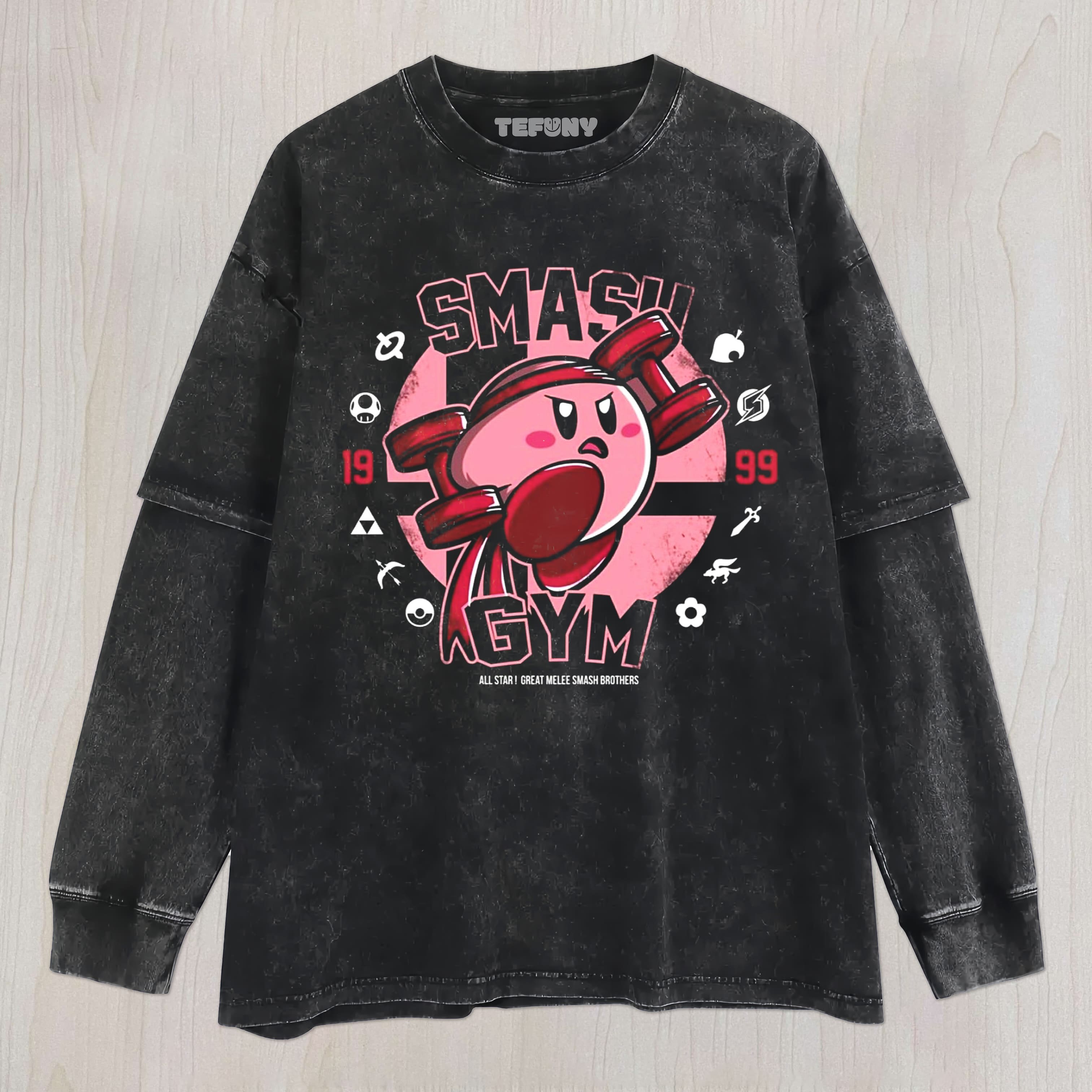 KIRBY SMASH GYM UNISEX TEE, TANK TOP, LAYERED LS, SWEATSHIRT & HOODIE
