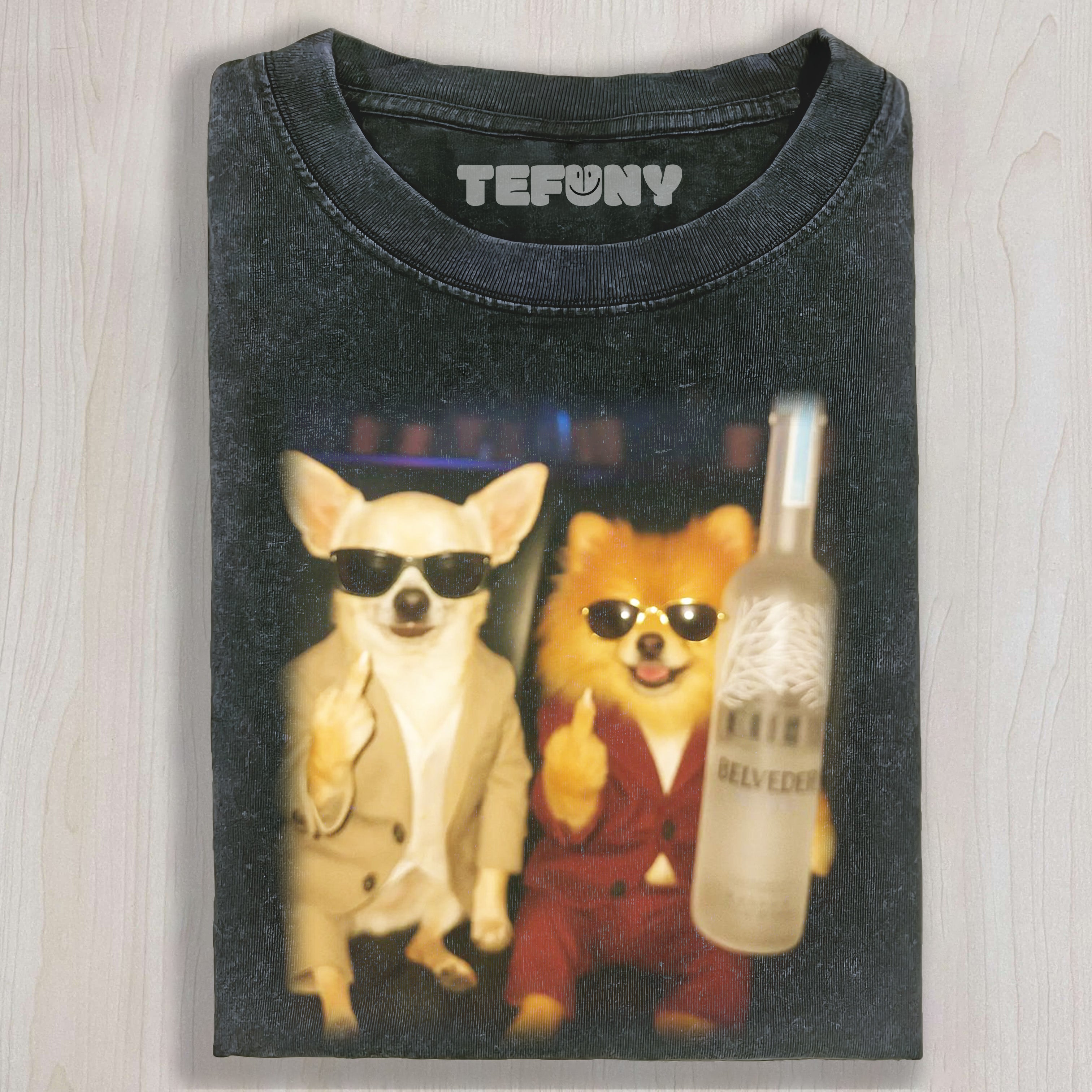 KITTENS AND PUPPIES GIVE THE MIDDLE FINGER IN A BAR T-SHIRT & LONG SLEEVES & HOODIES