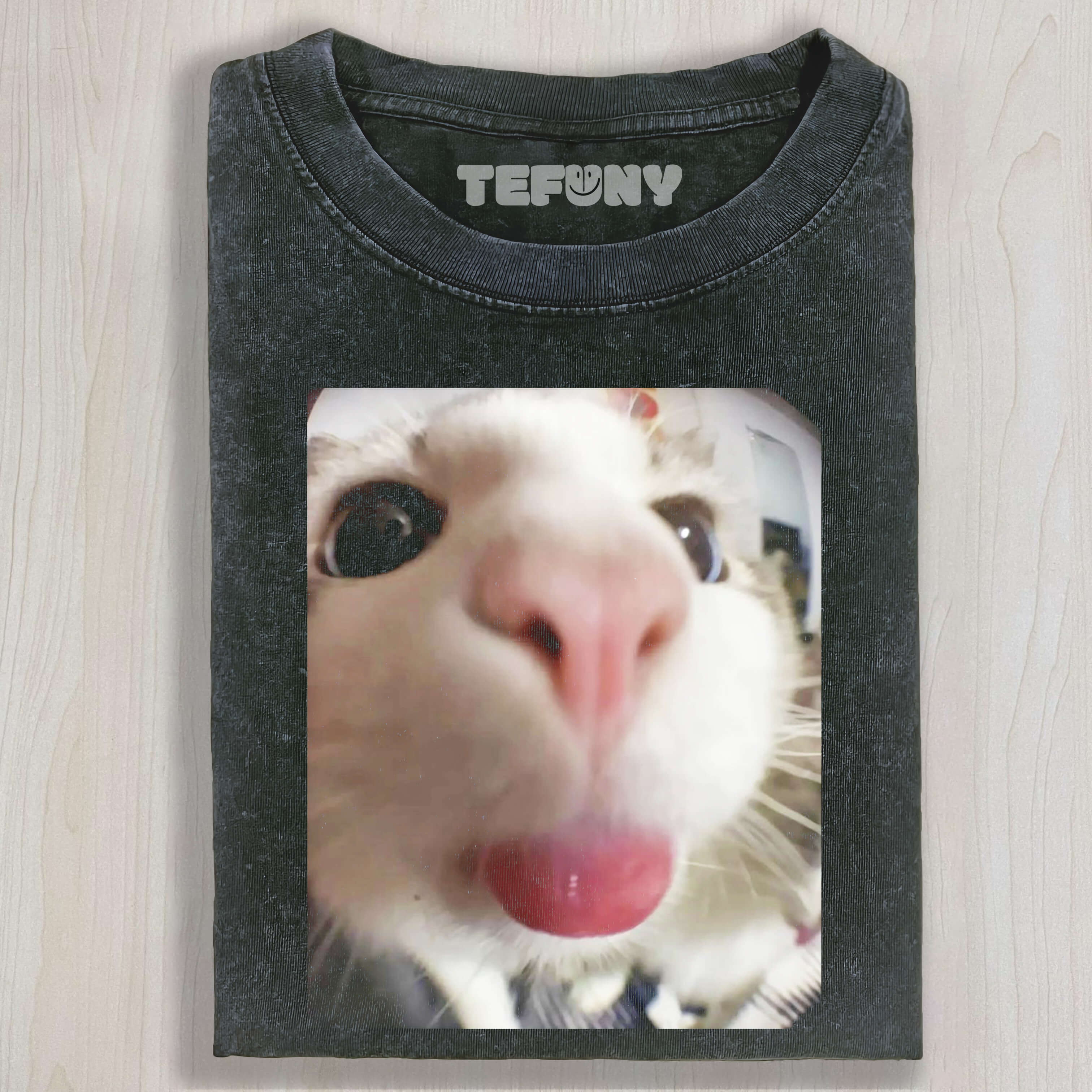 KITTEN STICKS OUT TONGUE T-SHIRT & LONG SLEEVES & HOODIES