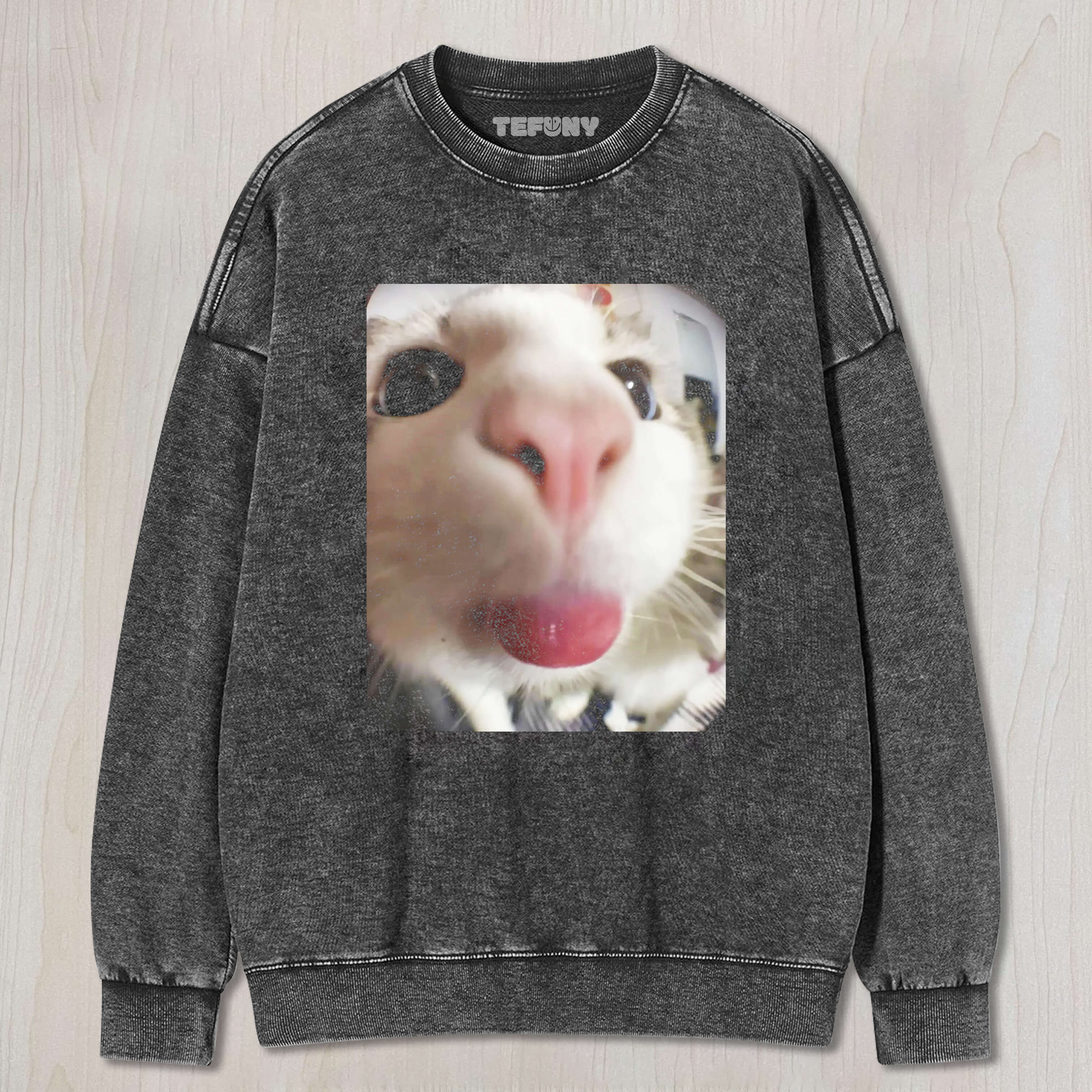 KITTEN STICKS OUT TONGUE T-SHIRT & LONG SLEEVES & HOODIES