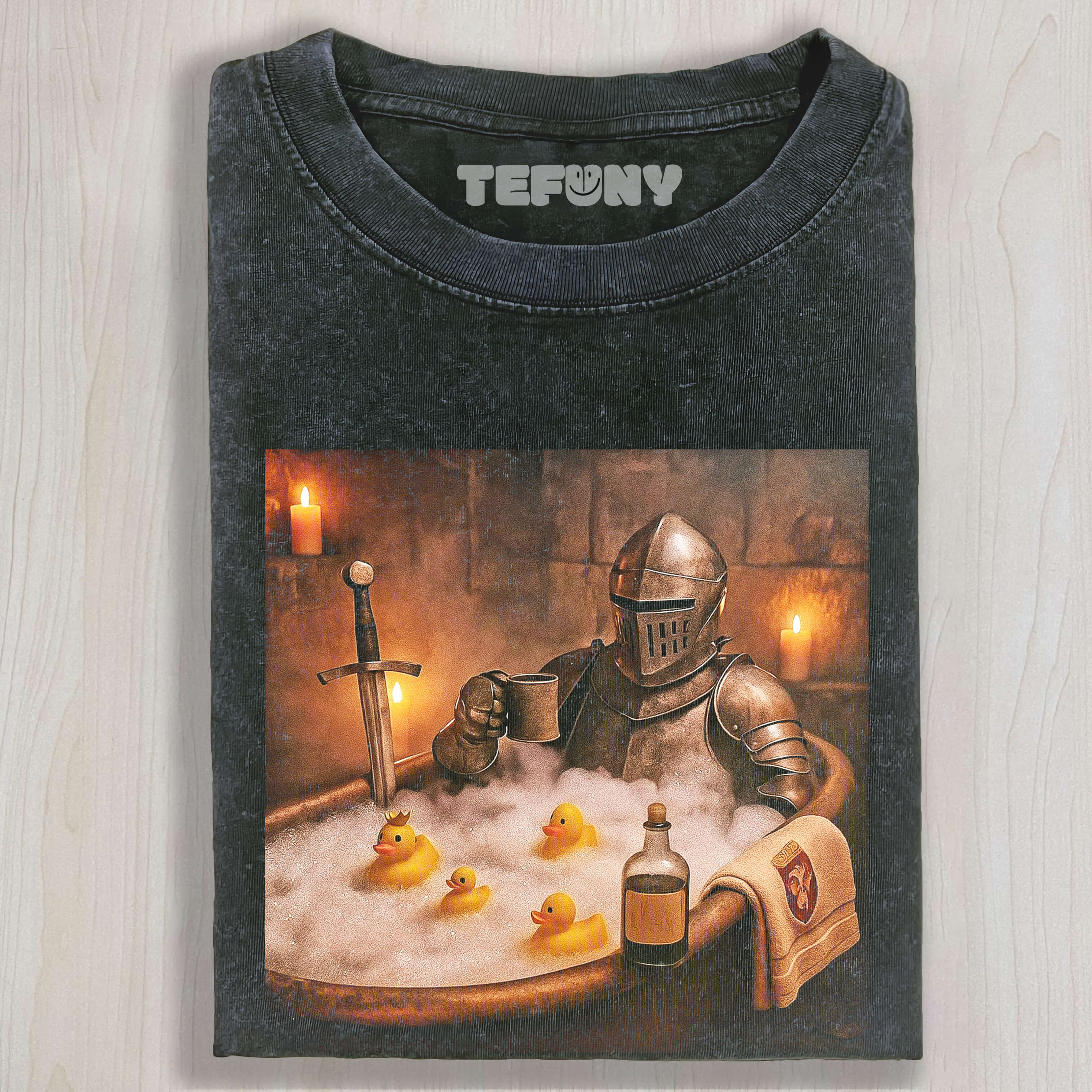 KNIGHT AND DUCK TAKING A BATH TEE & SWEAT & HOOD
