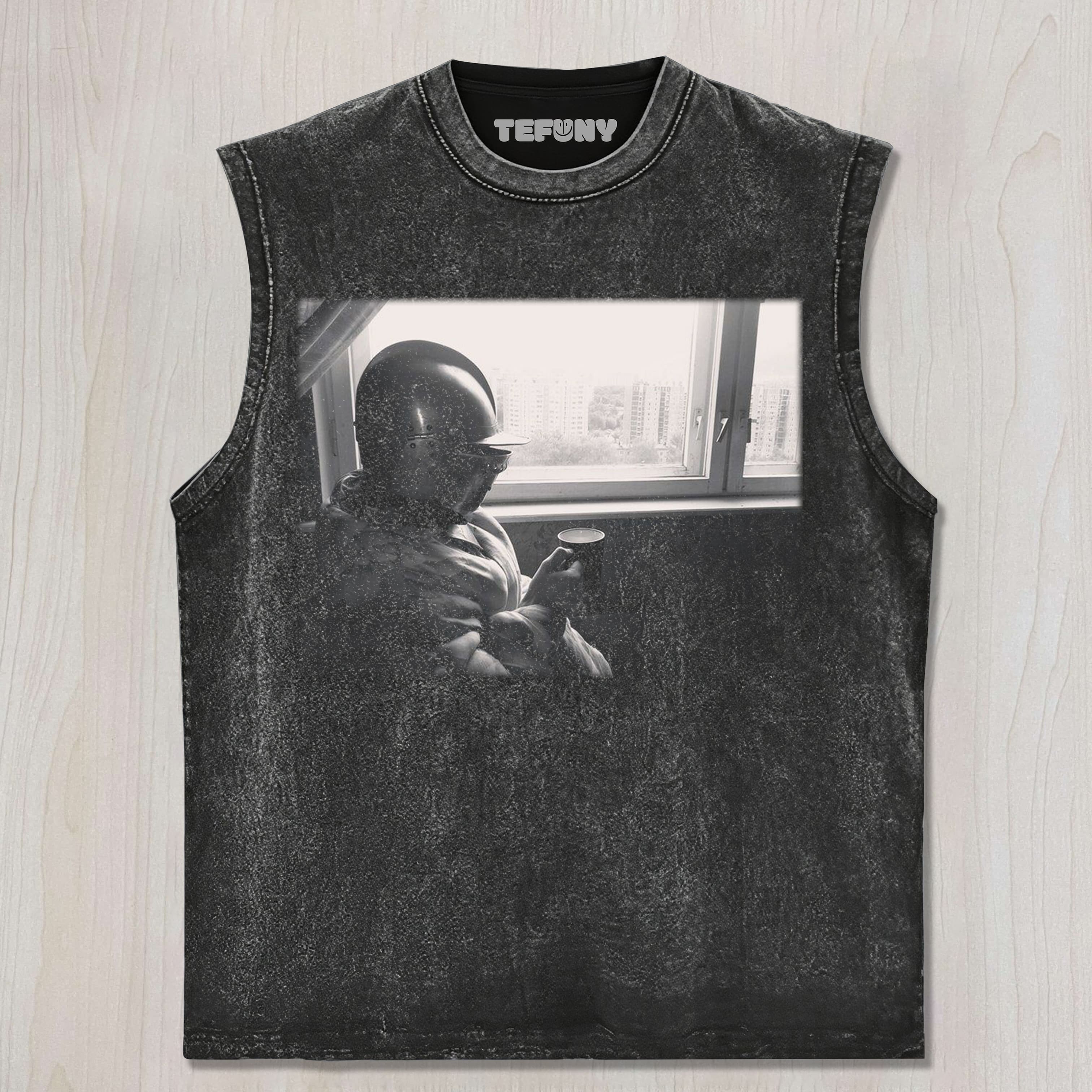 KNIGHT DRINKING COFFEE UNISEX TEE, TANK TOP, LAYERED LS, SWEATSHIRT & HOODIE