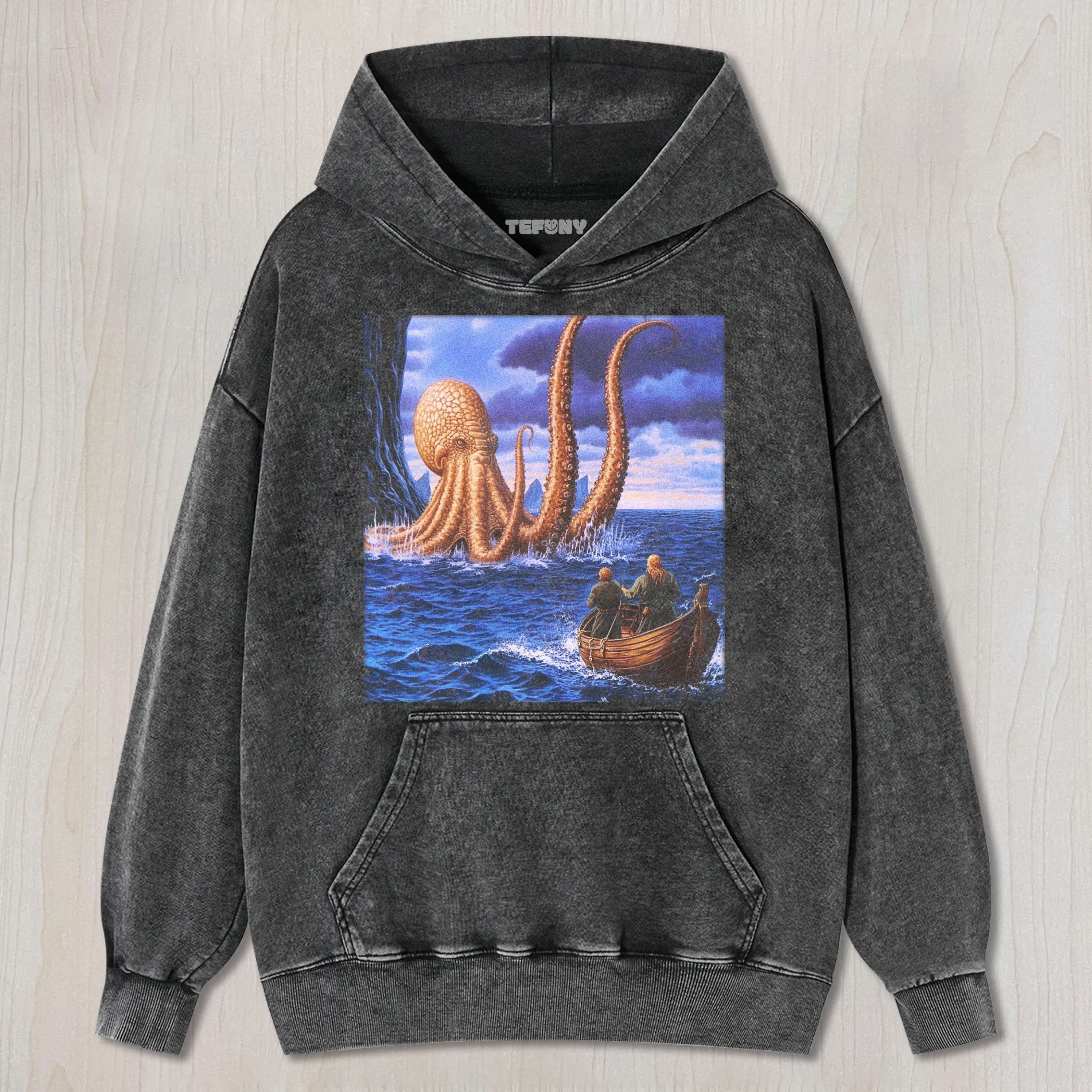 KRAKEN ATTACKING VIKING BOAT TEE & SWEAT & HOOD
