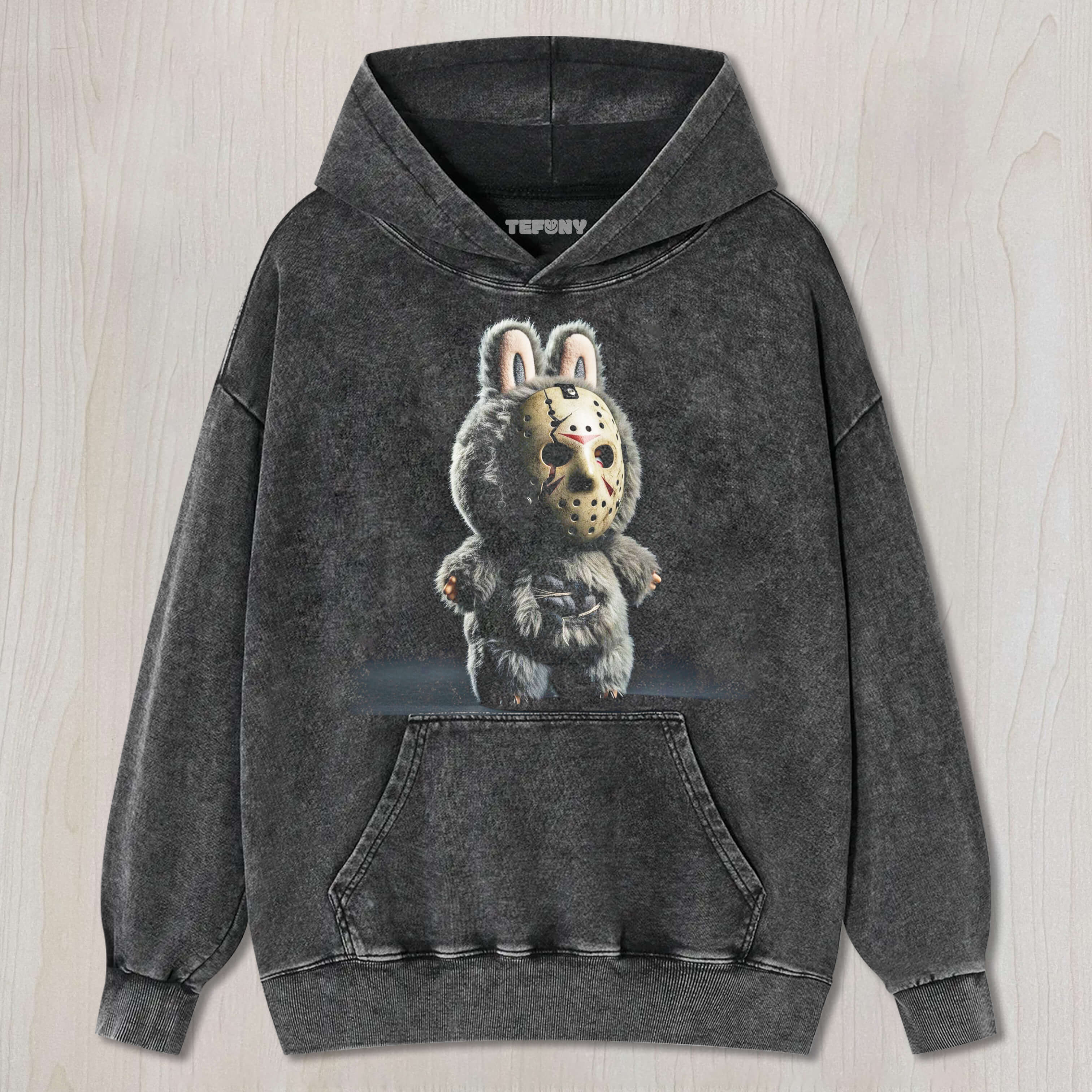 LABUBU WEARING JASON VOORHEES' MASK T-SHIRT