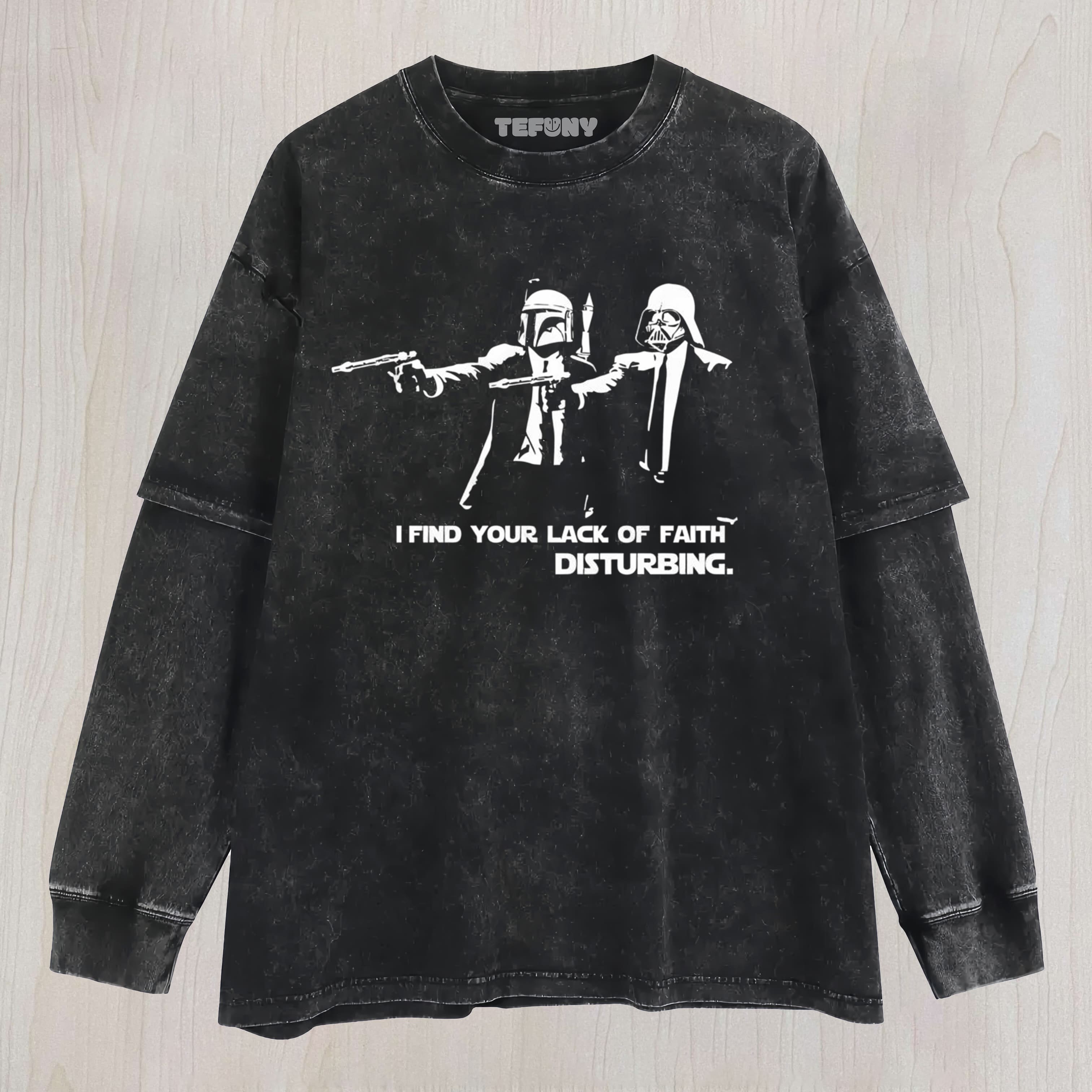 LACK OF FAITH DISTURBING - DARTH VADER LAYERED LONG SLEEVE
