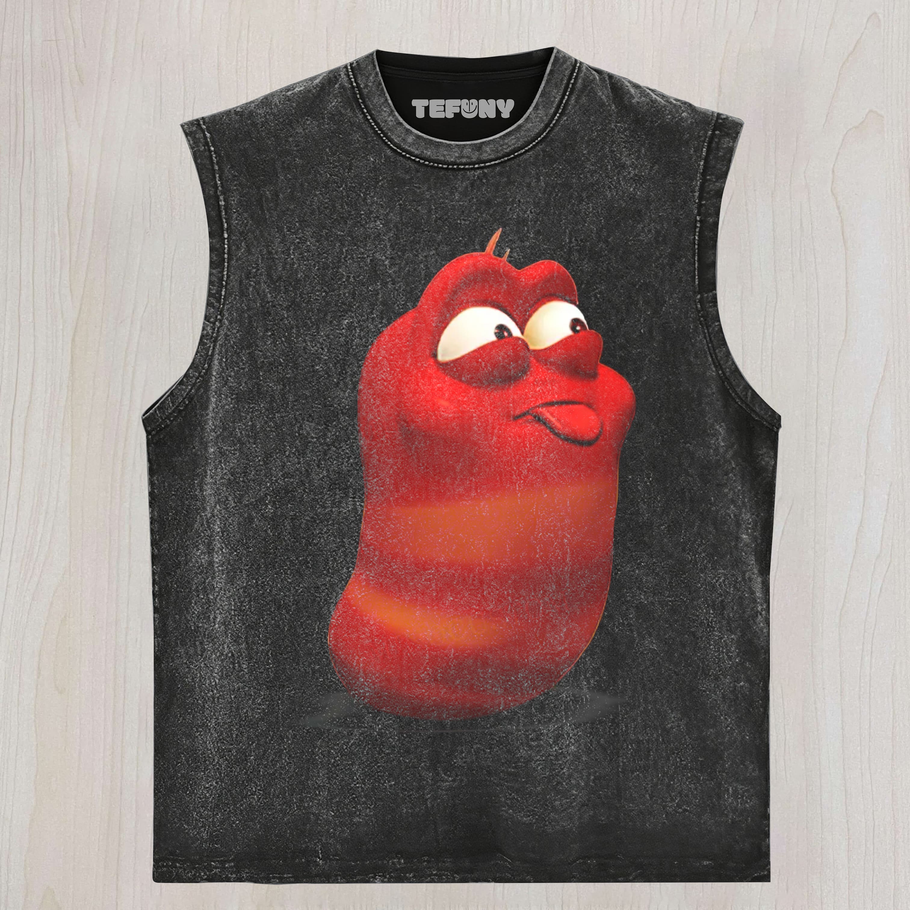 LARVA GOOFY FACE VINTAGE UNISEX TEE, TANK TOP, LAYERED LS, SWEATSHIRT & HOODIE