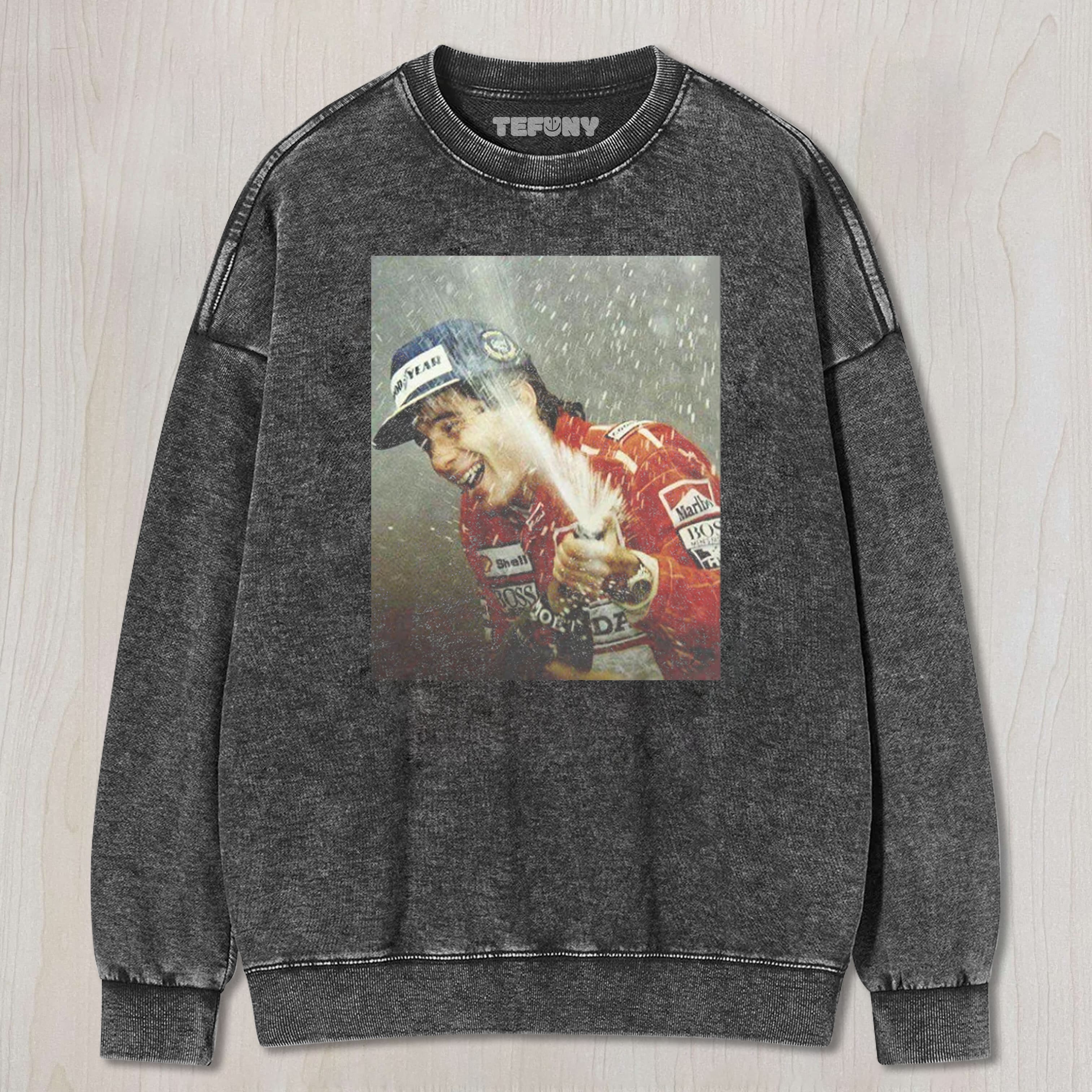 LEGEND IN CHAMPAGNE RAIN - SENNA'S VICTORY MOMENT TEE & SWEAT & HOOD