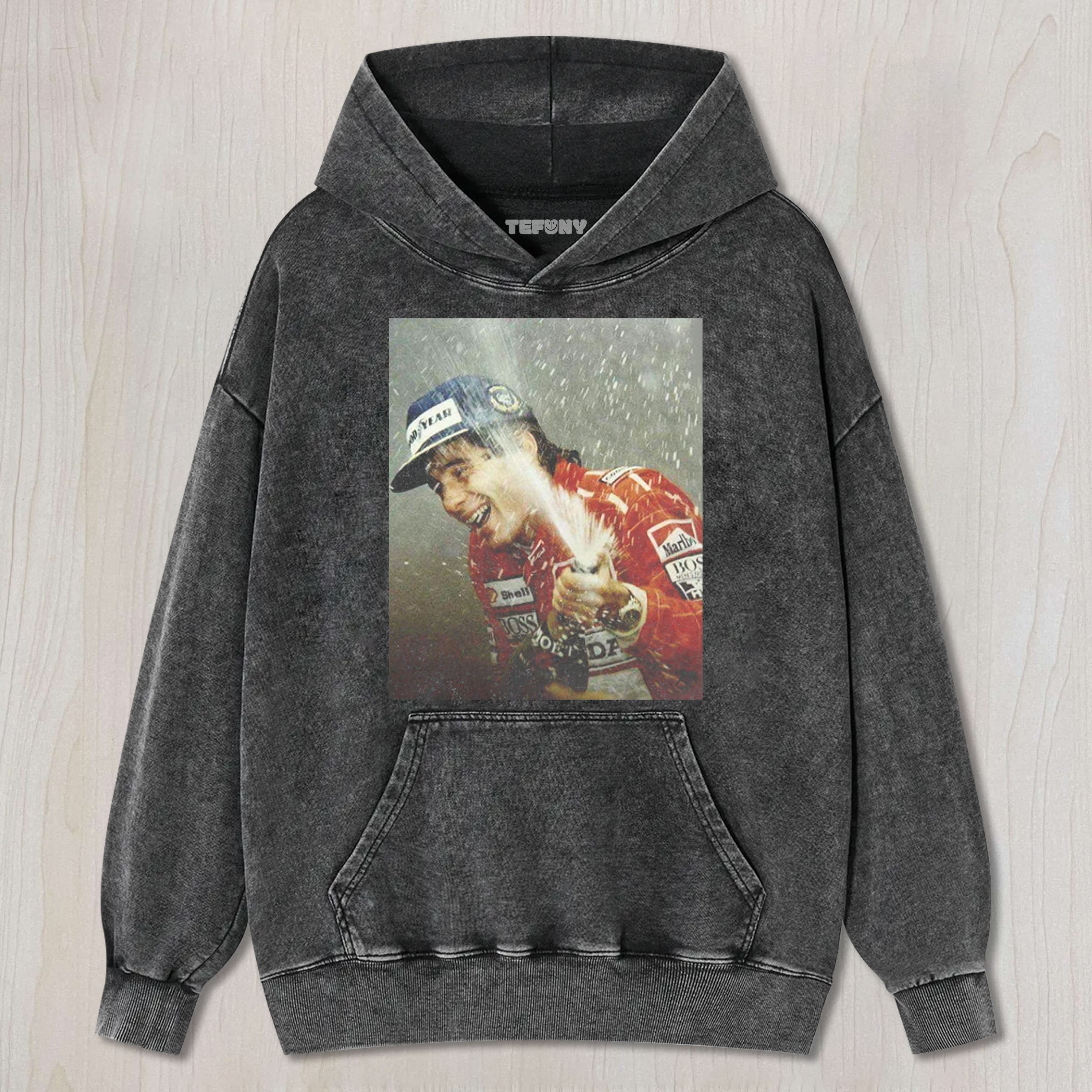 LEGEND IN CHAMPAGNE RAIN - SENNA'S VICTORY MOMENT TEE & SWEAT & HOOD
