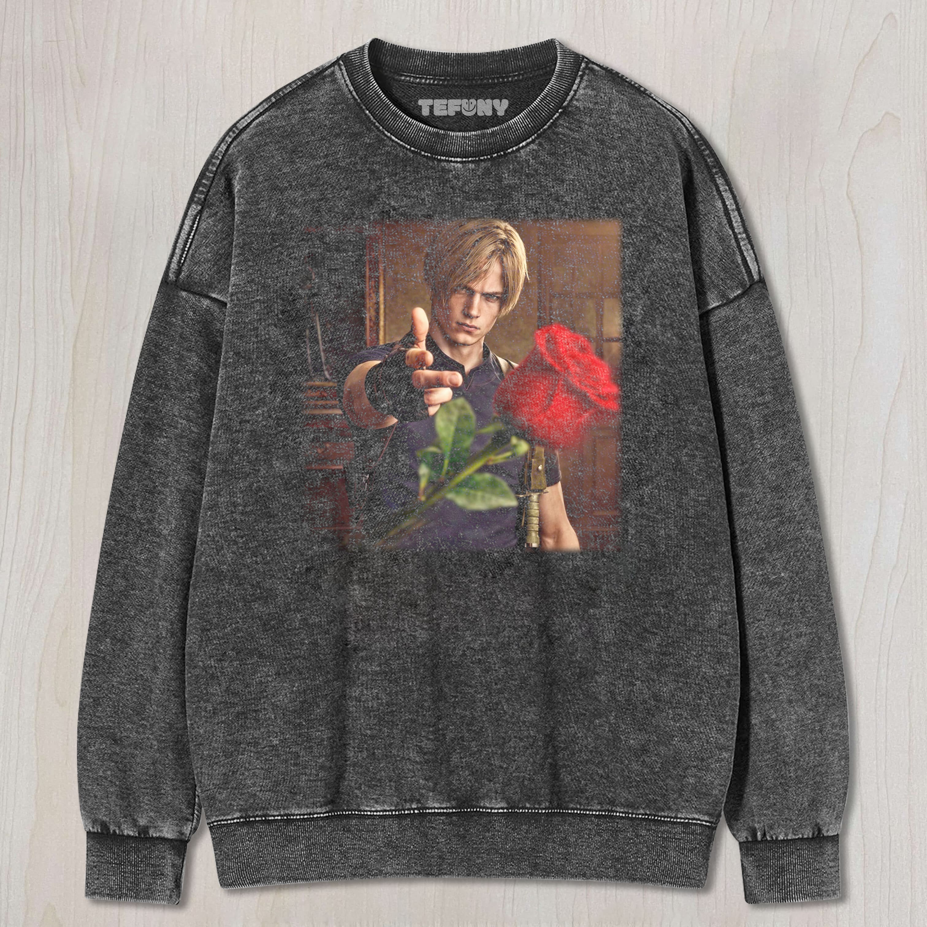 LEON HOLDING A ROSE TEE & SWEAT & HOOD