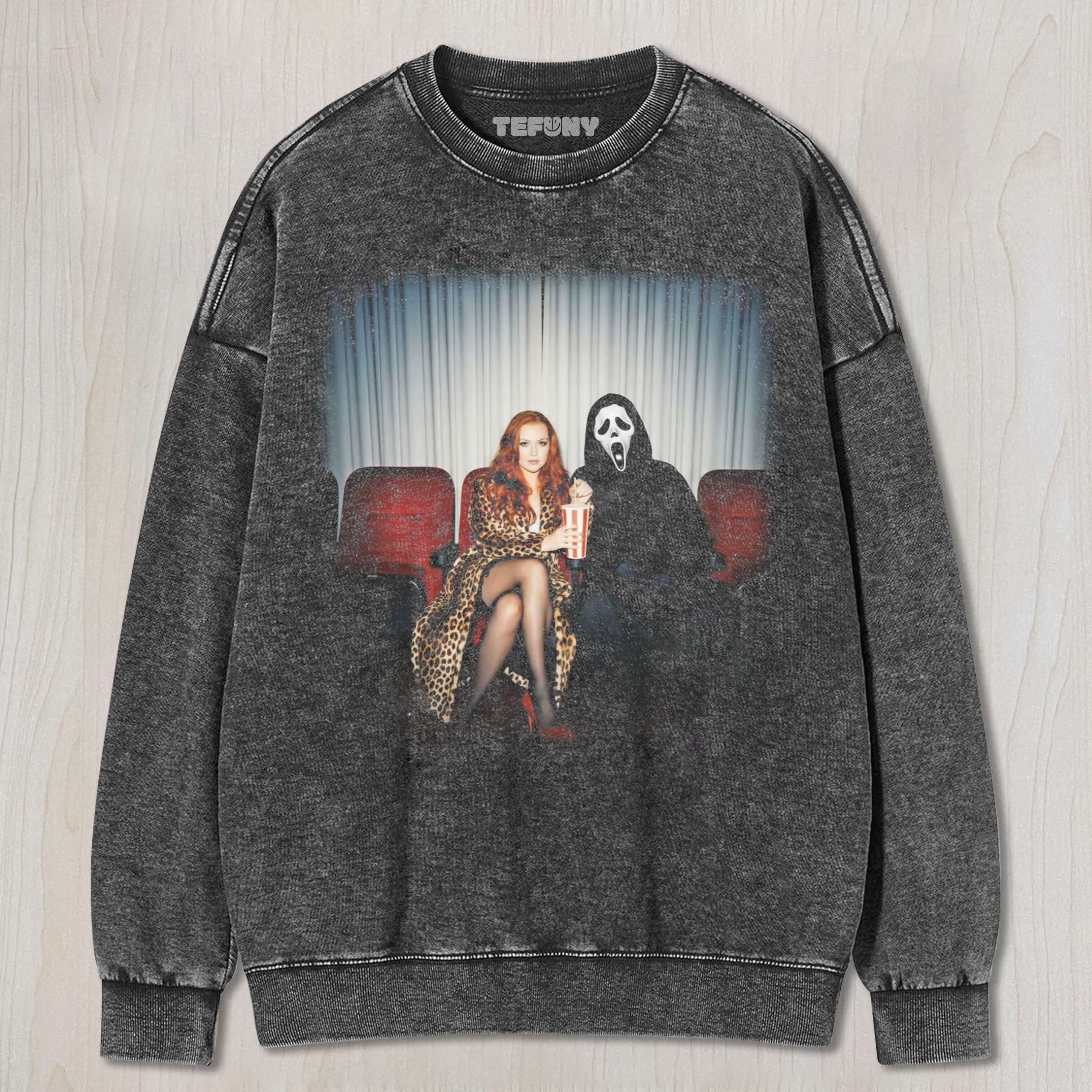 LEOPARD PRINT BEAUTY AND GHOST FACE T-SHIRT