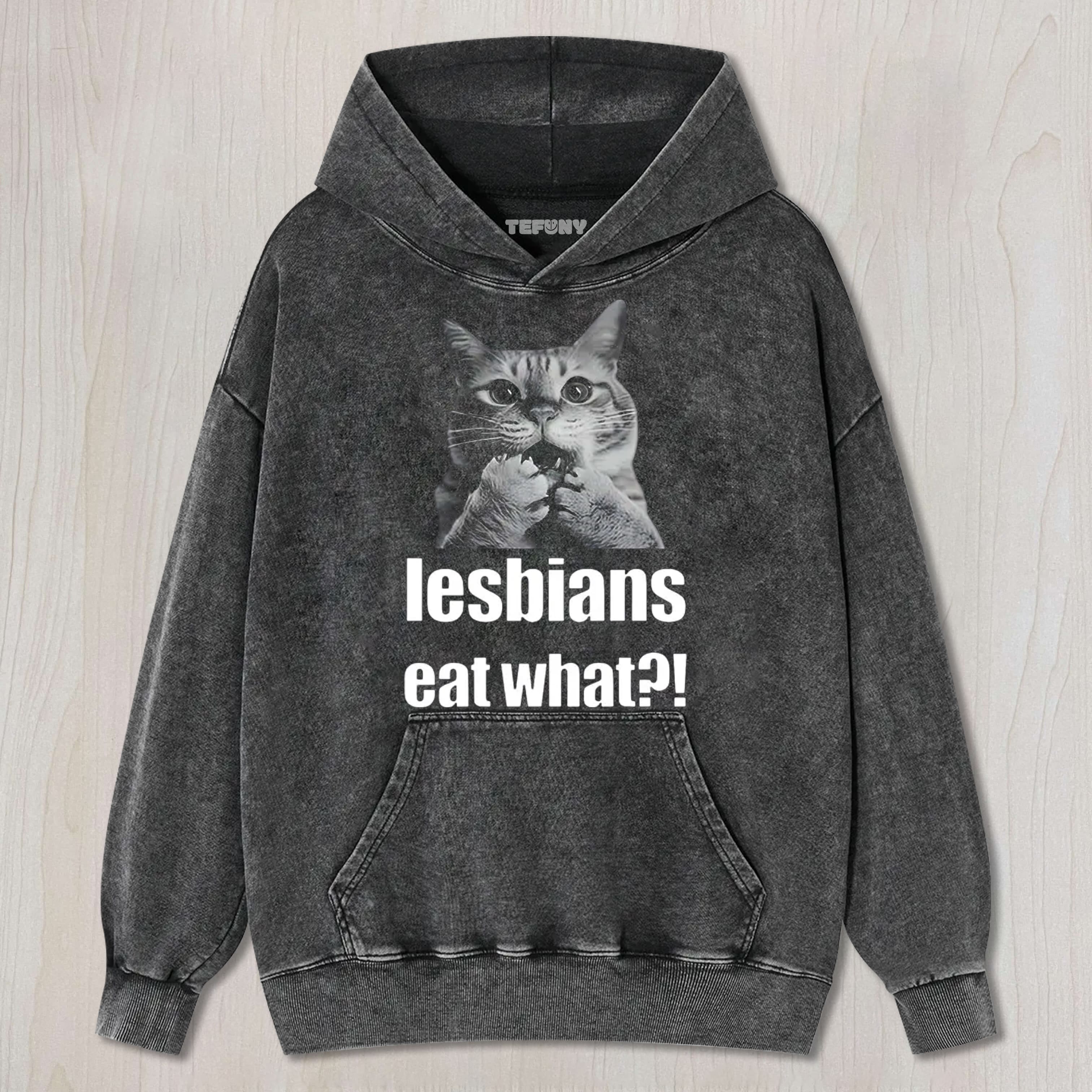 LESBIANS EAT WHAT FUNNY GAY JOKE  UNISEX TEE, TANK TOP, LAYERED LS, SWEATSHIRT & HOODIE
