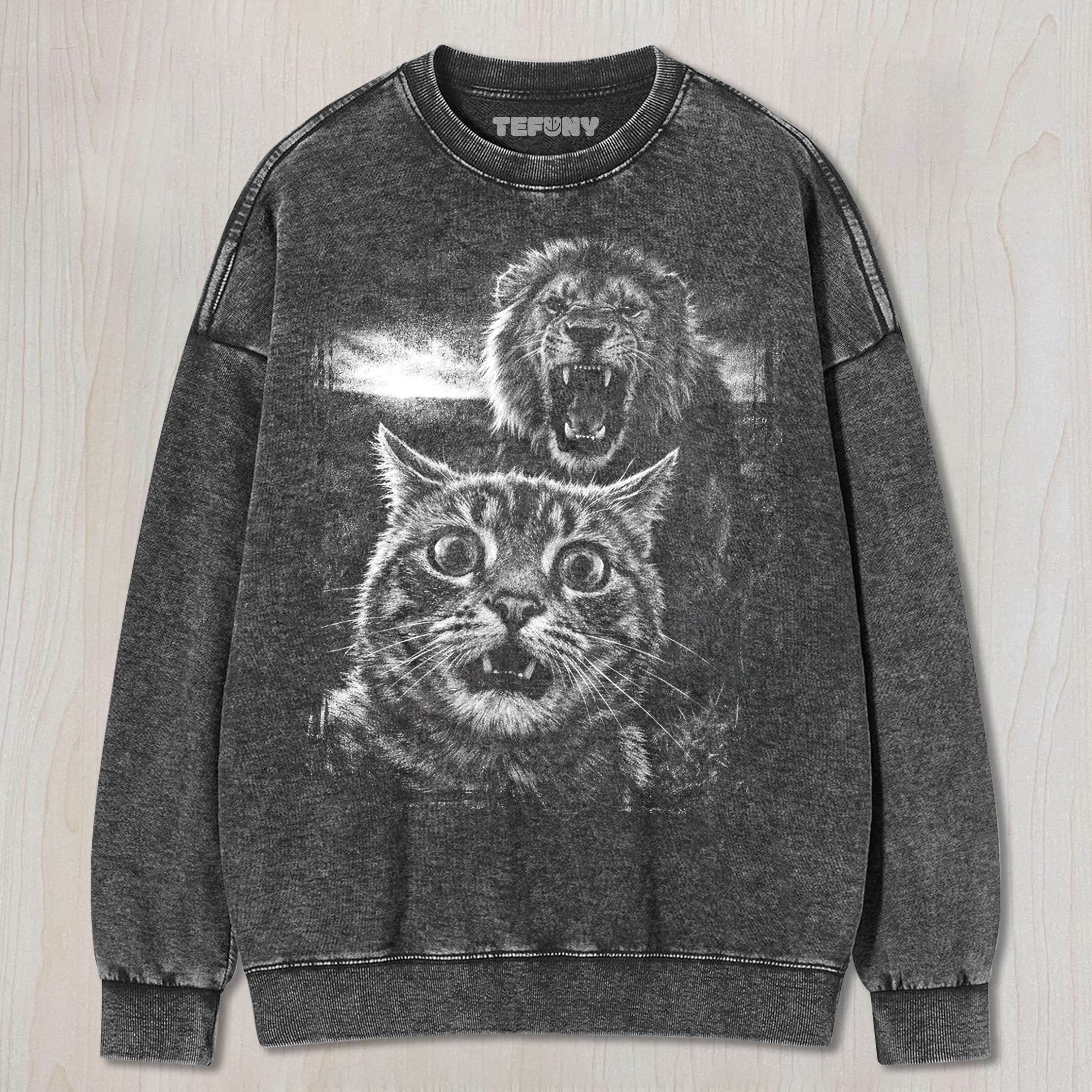 LION & CAT MEME UNISEX TEE, TANK TOP, LAYERED LS, SWEATSHIRT & HOODIE