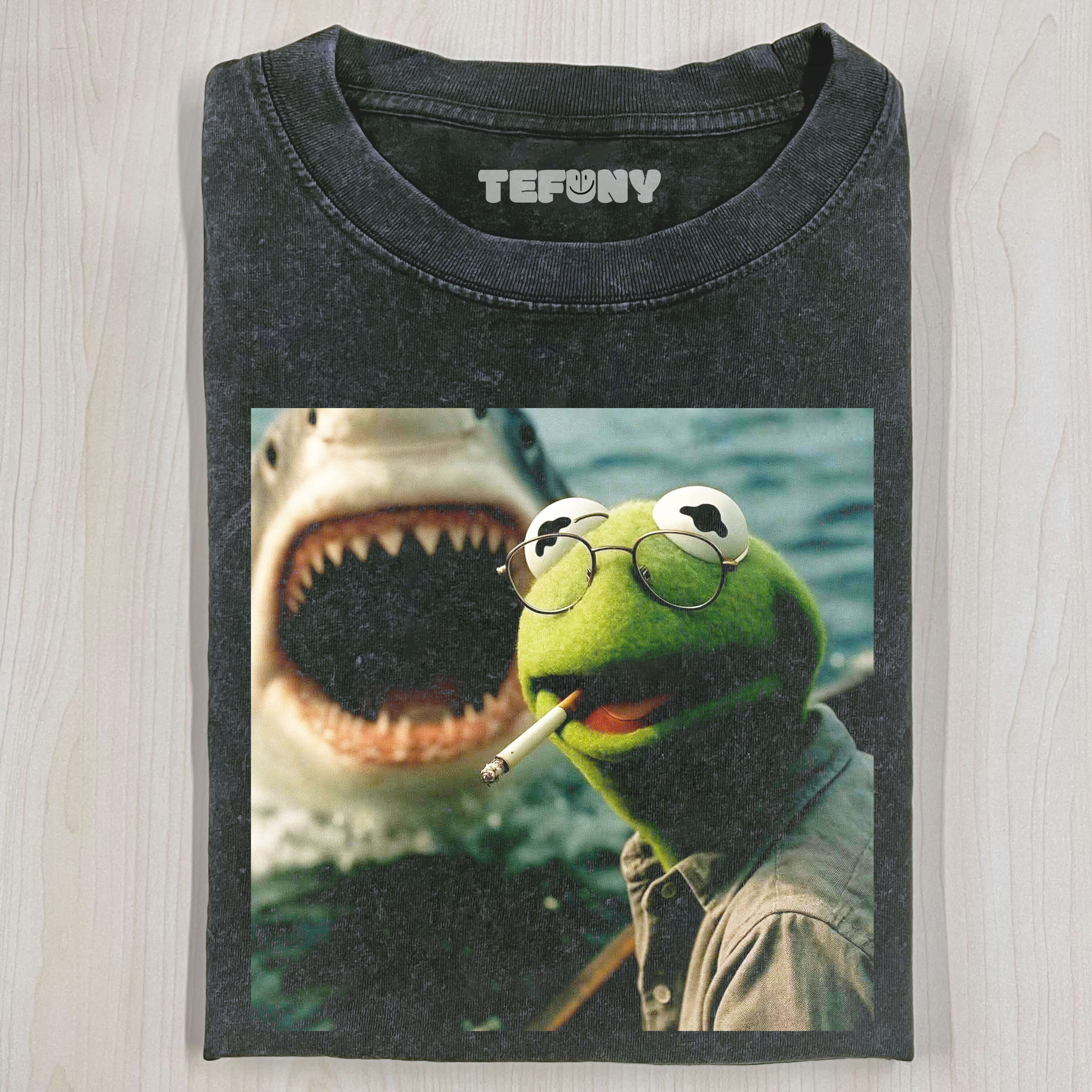 LITTLE FROG AND BIG SHARK T-SHIRT