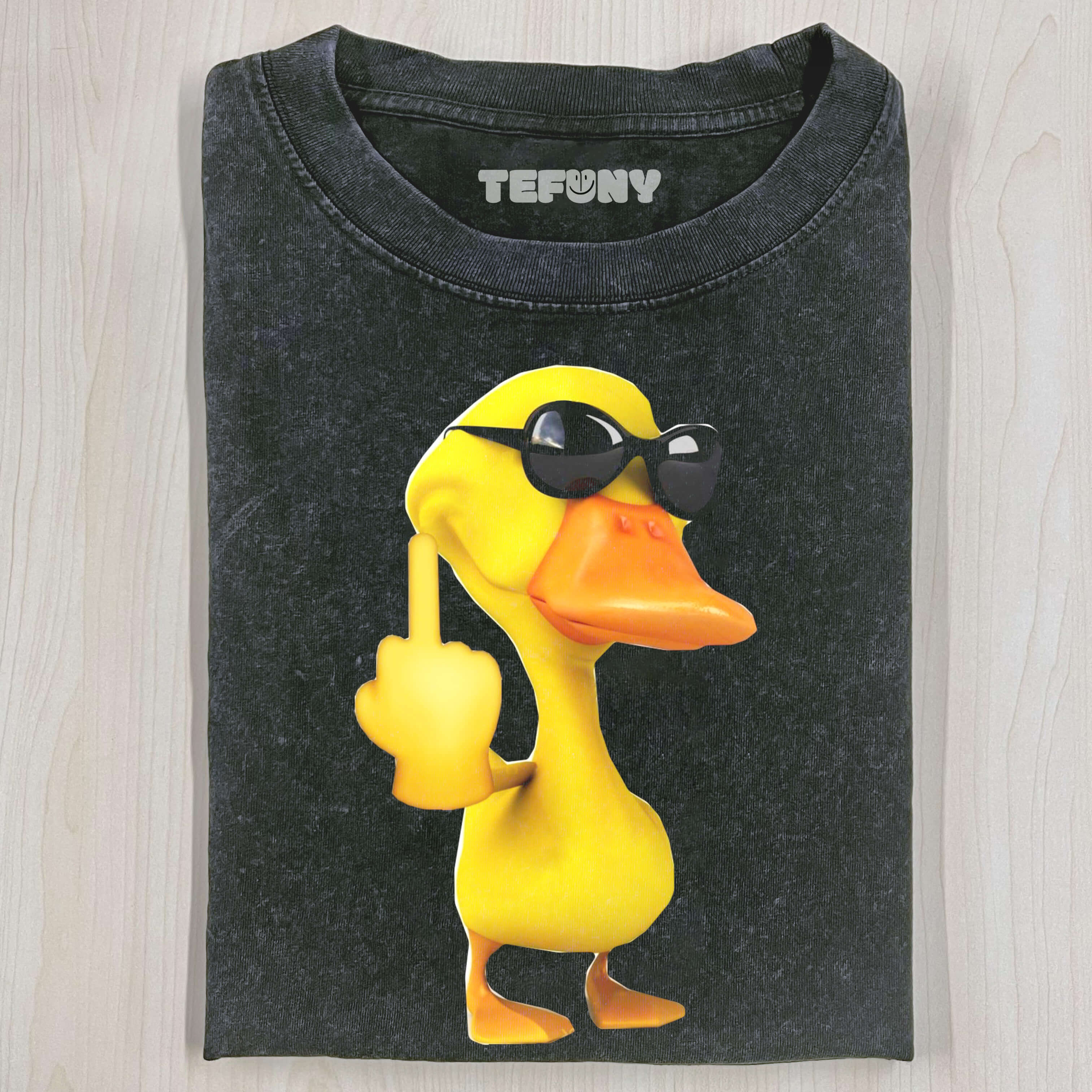 LITTLE YELLOW DUCK GIVES THE MIDDLE FINGER T-SHIRT