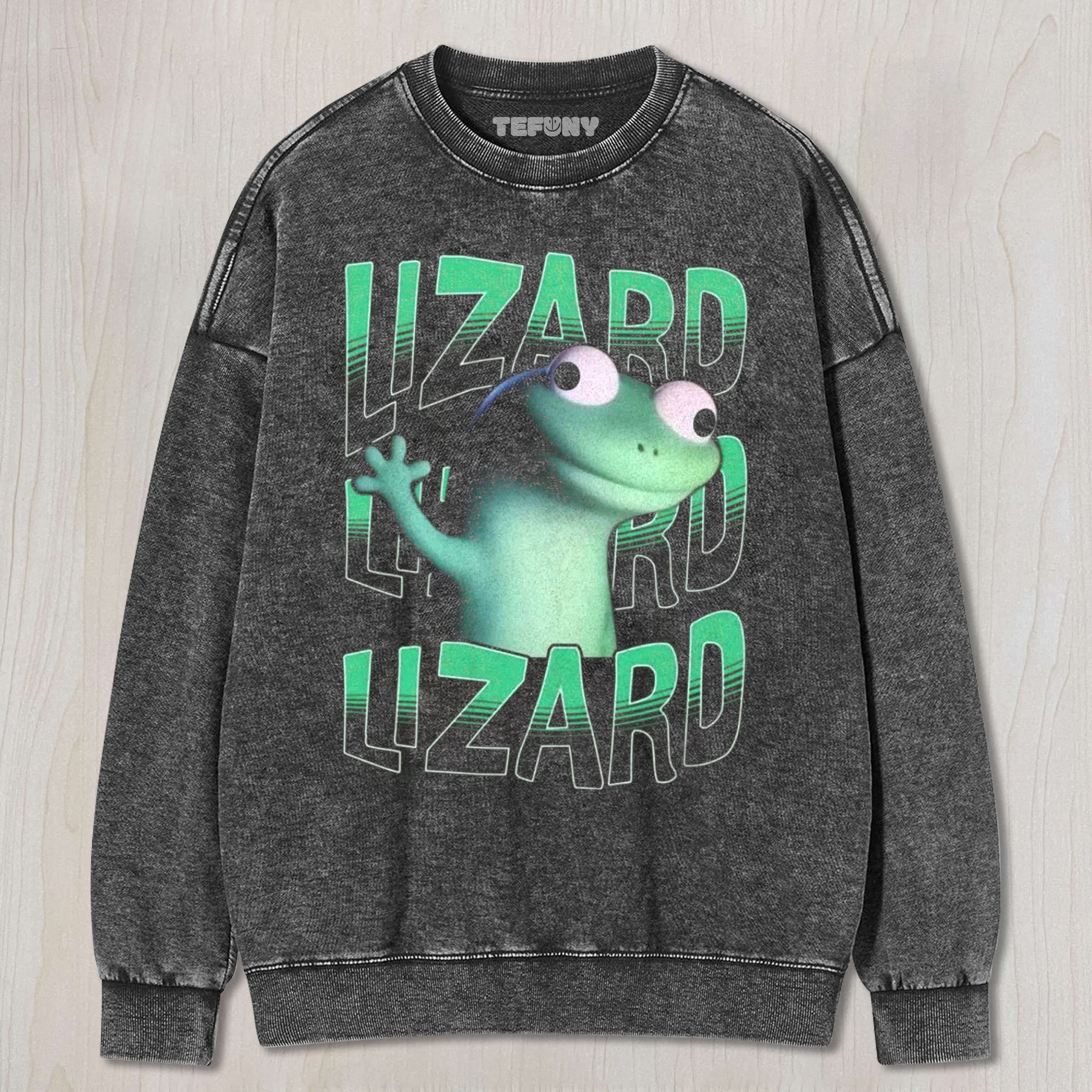 LIZARD VIRAL MEME GREEN UNISEX TEE, TANK TOP, LAYERED LS, SWEATSHIRT & HOODIE