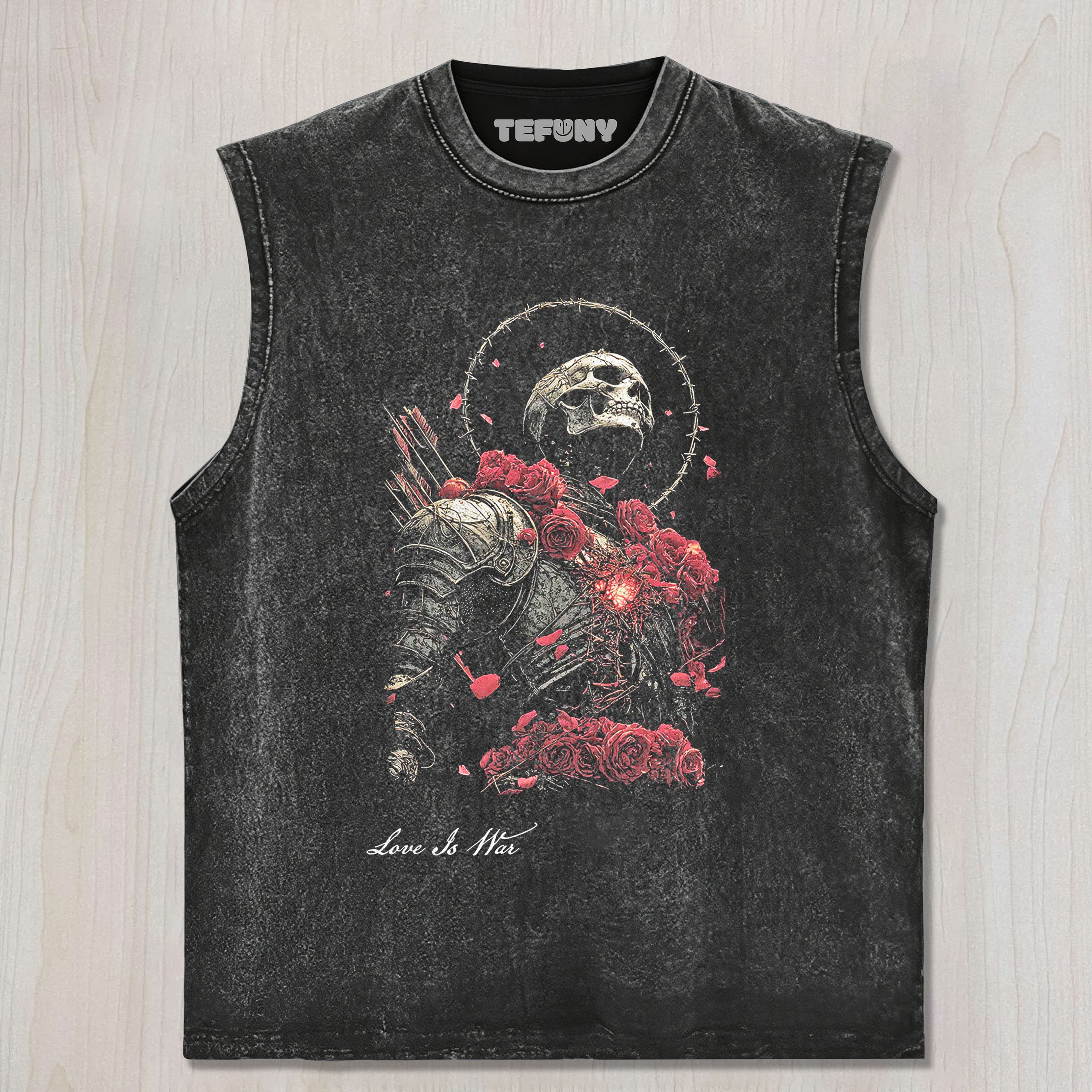 LOVE IS WAR HEART UNDER OATH TANK TOP