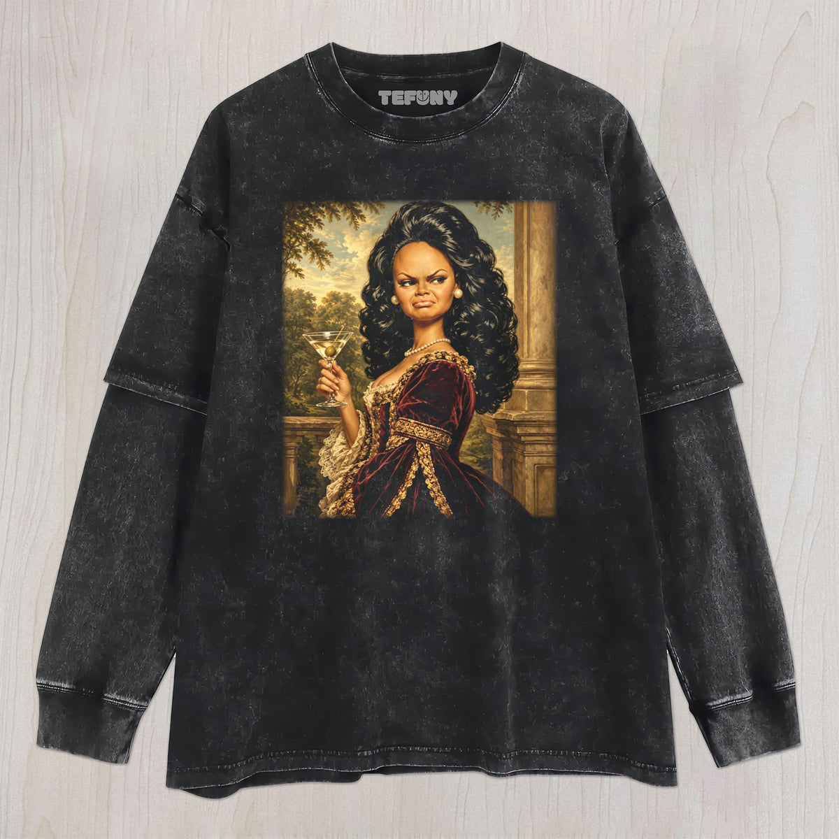 LUXE VINTAGE DOLL PORTRAIT UNISEX TEE, TANK TOP, LAYERED LS, SWEATSHIRT & HOODIE