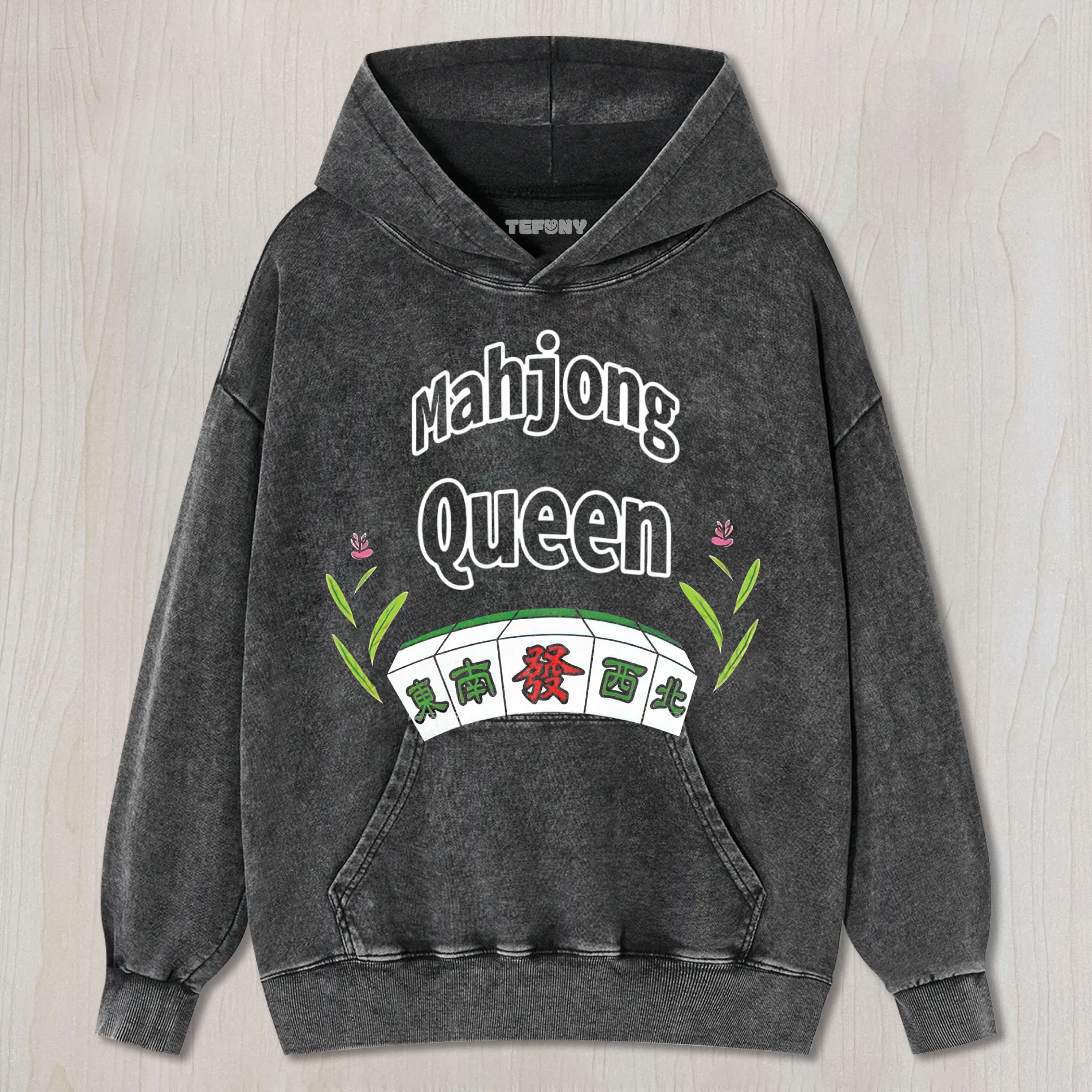 MAHJONG QUEEN FLORAL GRAPHIC VINTAGE UNISEX TEE, TANK TOP, LAYERED LS, SWEATSHIRT & HOODIE