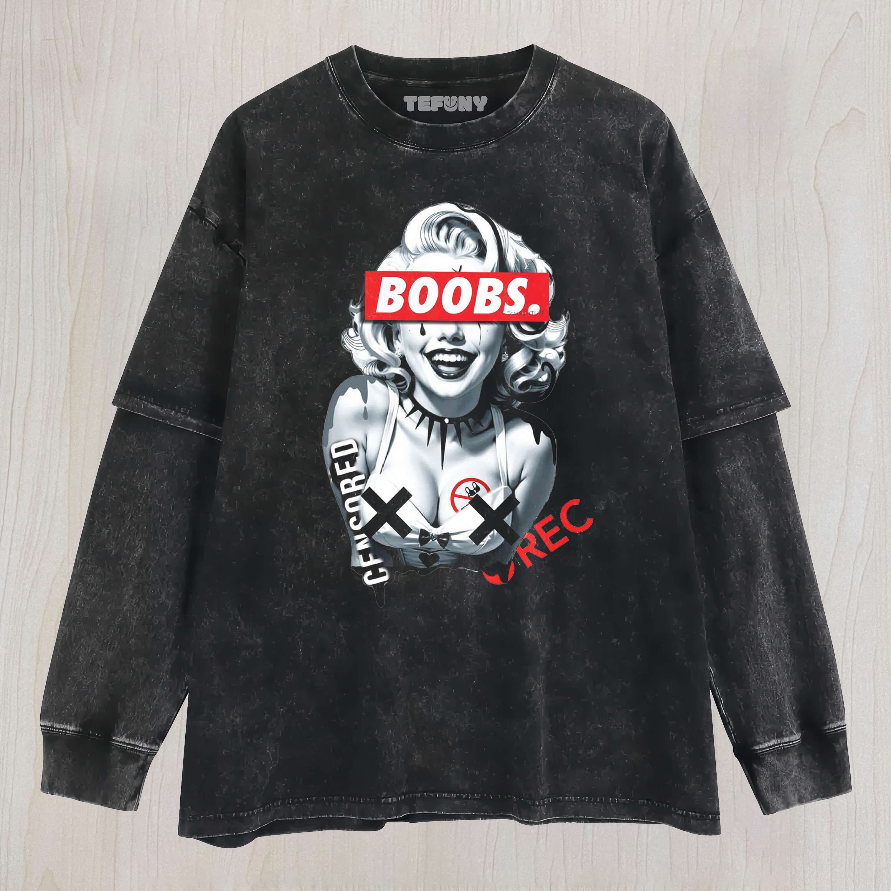 MARILYN MONROE BOOBS LAYERED LONG SLEEVE