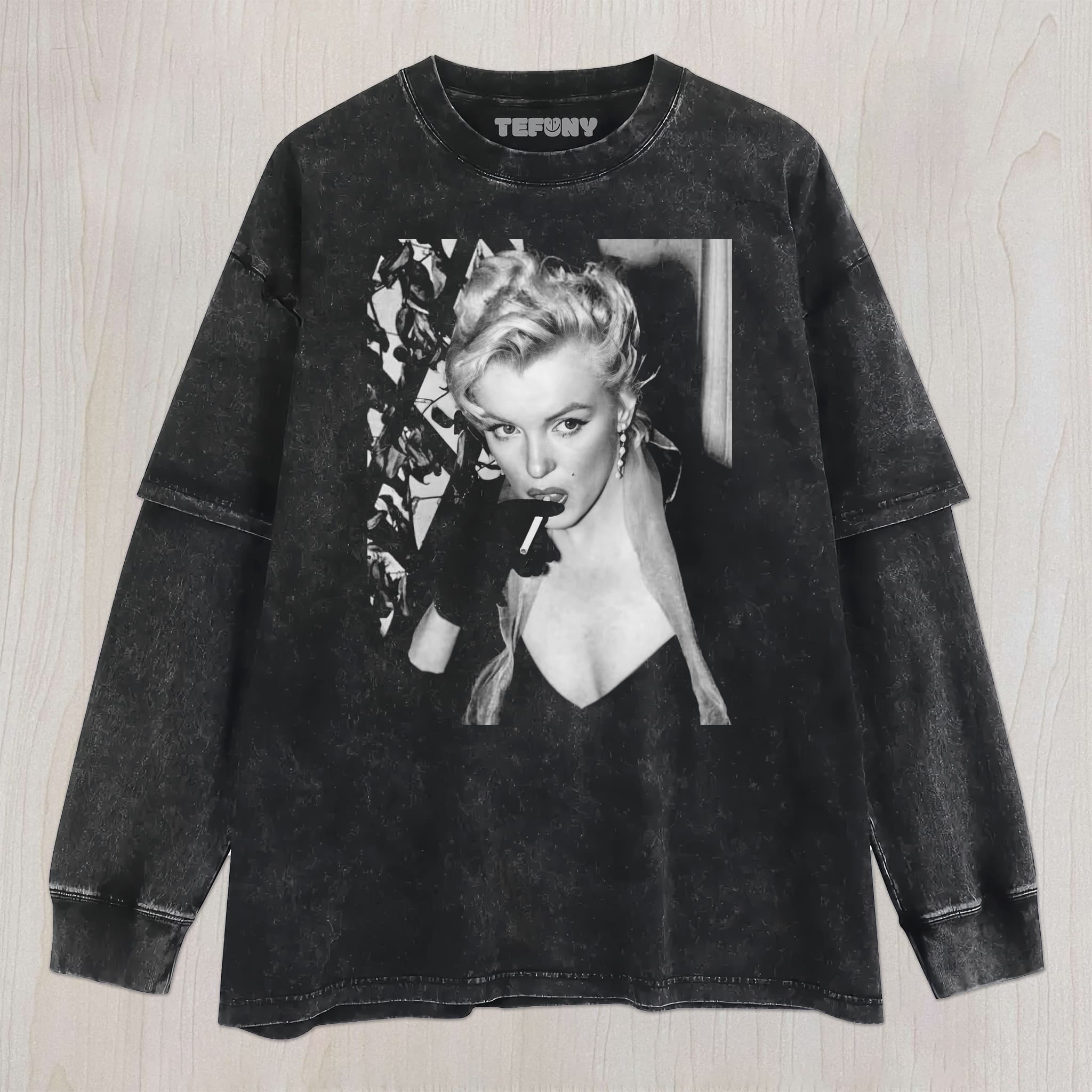 MARILYN MONROE SMOKING UNISEX TEE, TANK TOP, LAYERED LS, SWEATSHIRT & HOODIE