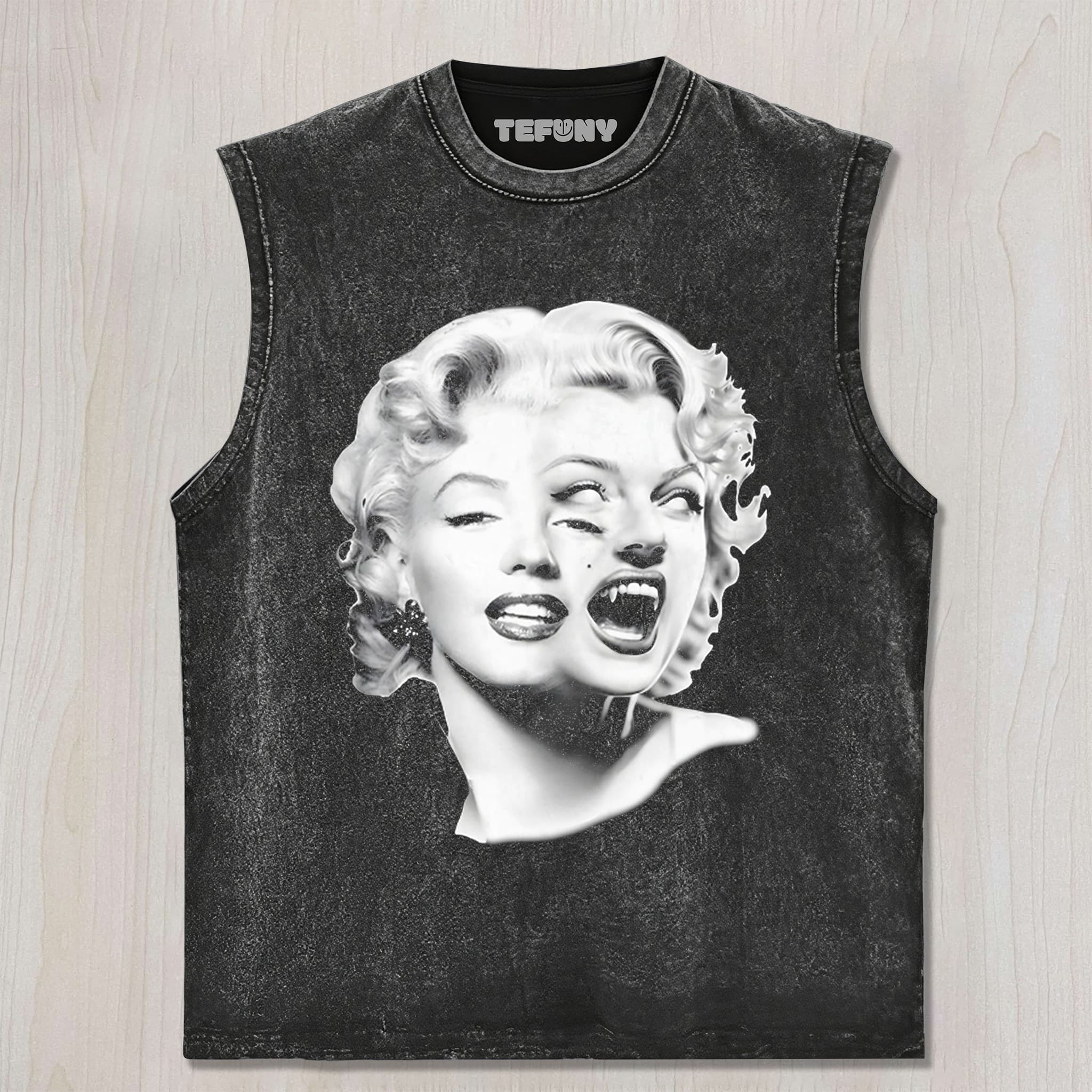 MARILYN MONROE VAMPIRE SPLIT FACE UNISEX TEE, TANK TOP, LAYERED LS, SWEATSHIRT & HOODIE