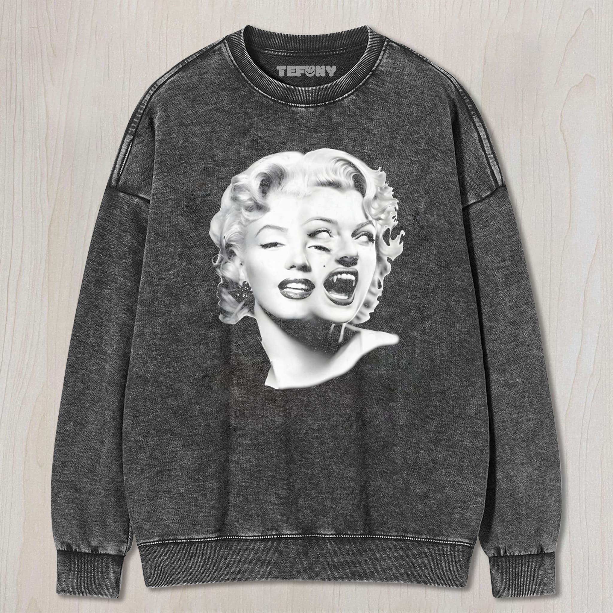 MARILYN MONROE VAMPIRE SPLIT FACE UNISEX TEE, TANK TOP, LAYERED LS, SWEATSHIRT & HOODIE