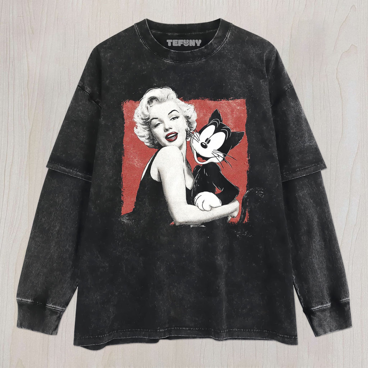 MARILYN MONROE & FELIX THE CAT UNISEX TEE, TANK TOP, LAYERED LS, SWEATSHIRT & HOODIE