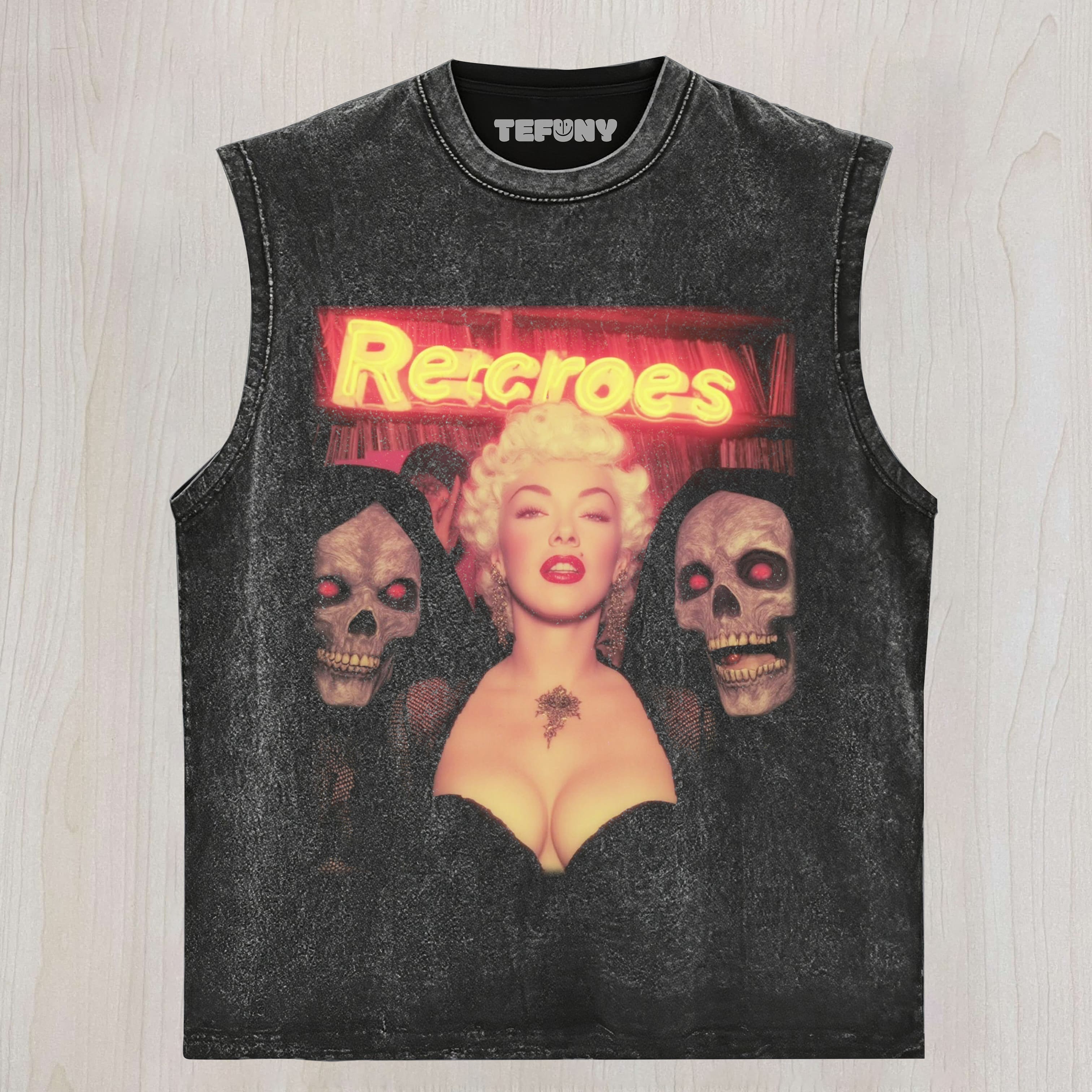 MARILYN MONROE AND THE SKULLS TANK TOP