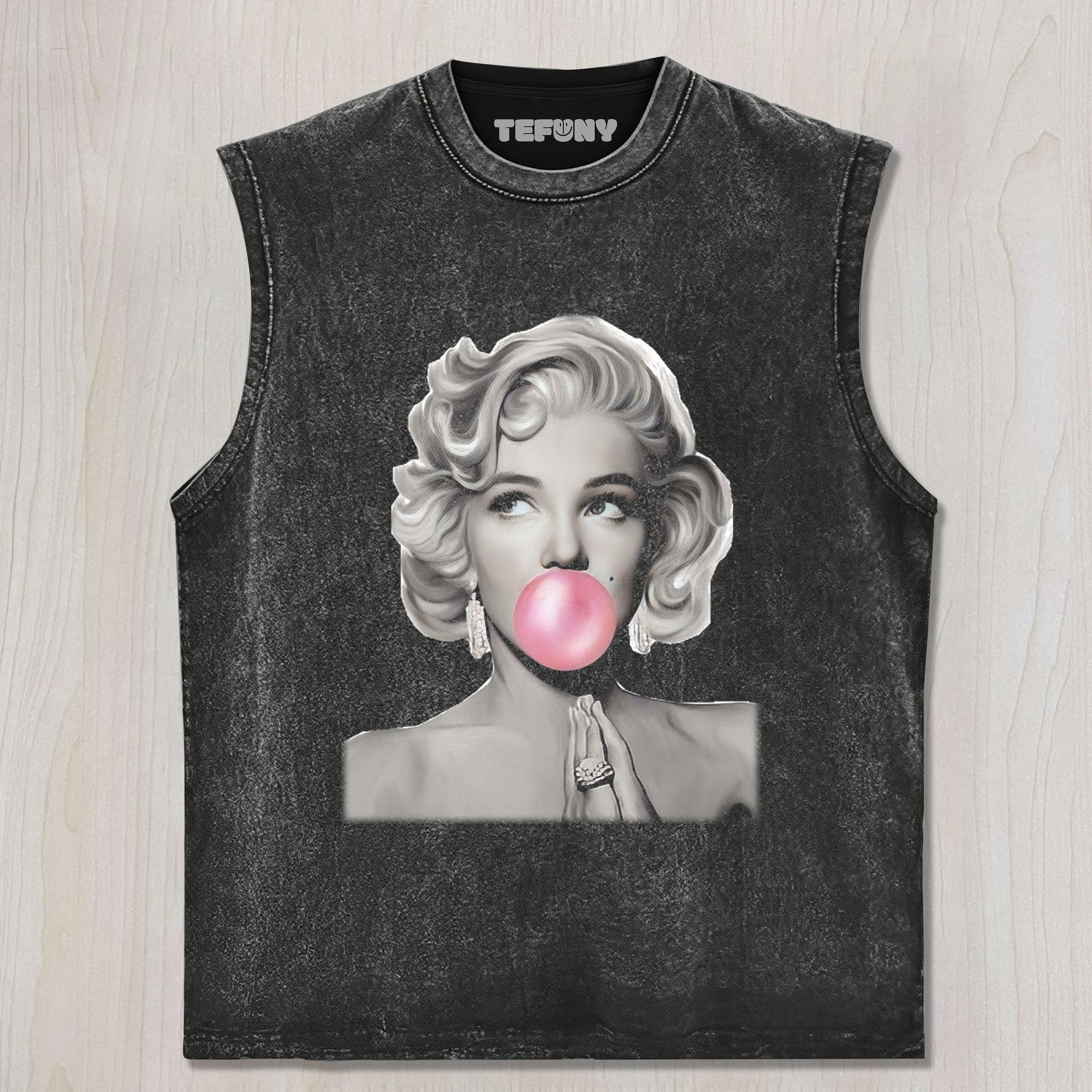 MARILYN MONROE BLOWING A BUBBLE UNISEX TEE, TANK TOP, LAYERED LS, SWEATSHIRT & HOODIE