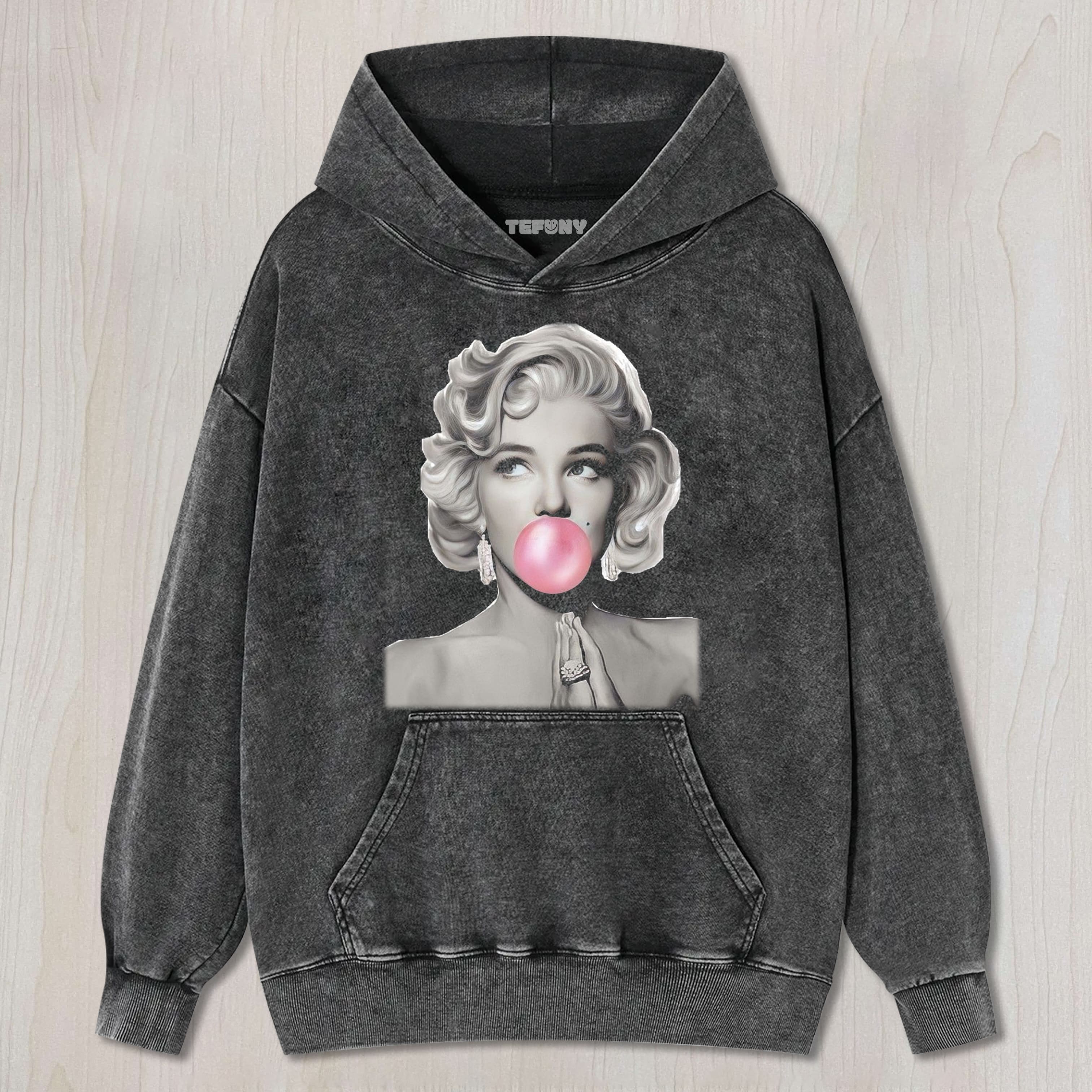 MARILYN MONROE BLOWING A BUBBLE UNISEX TEE, TANK TOP, LAYERED LS, SWEATSHIRT & HOODIE
