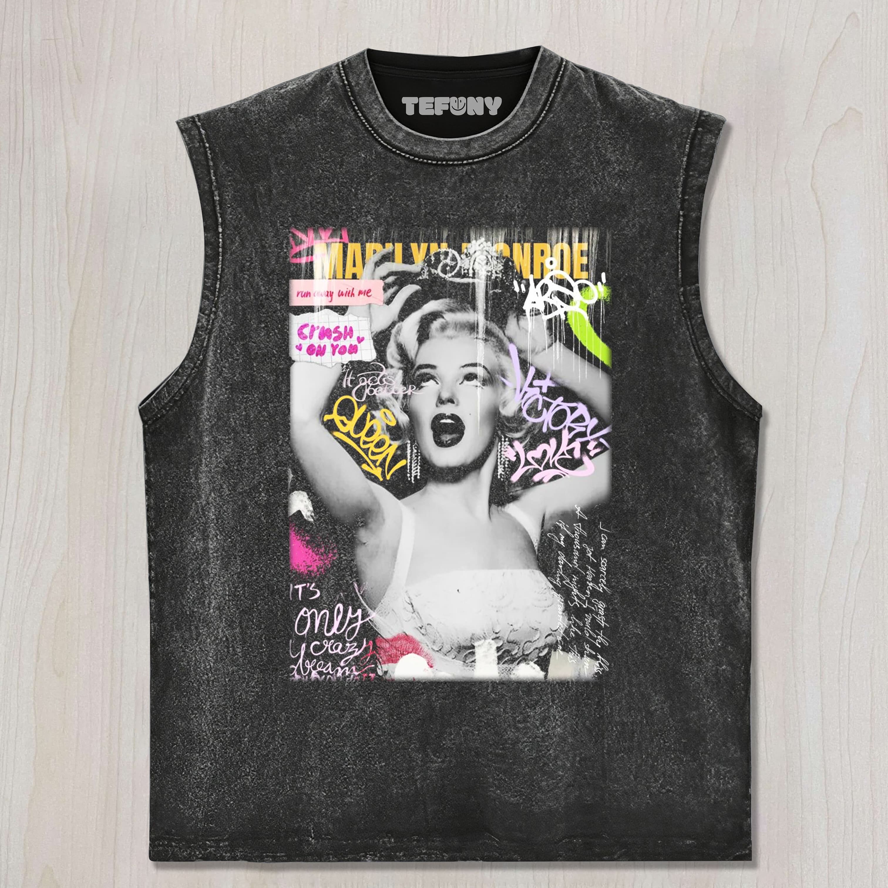 MARILYN MONROE GRAFFITI UNISEX TEE, TANK TOP, LAYERED LS, SWEATSHIRT & HOODIE