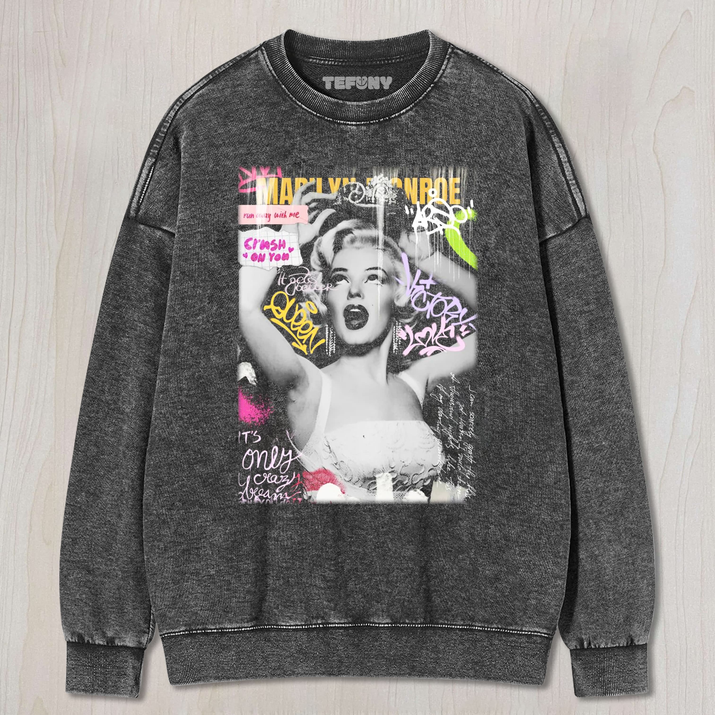 MARILYN MONROE GRAFFITI UNISEX TEE, TANK TOP, LAYERED LS, SWEATSHIRT & HOODIE