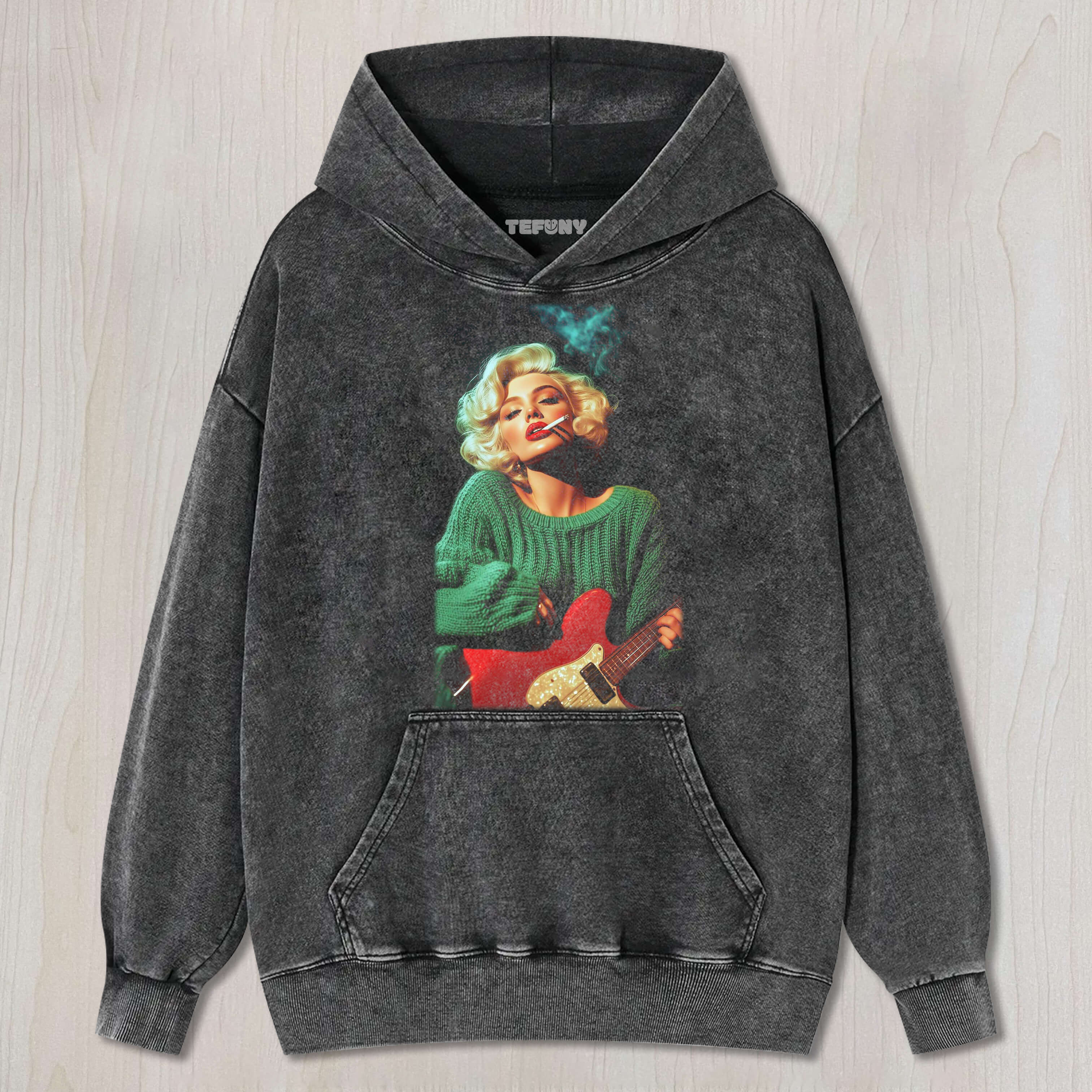 MARILYN MONROE HOLDING A GUITAR TEE & SWEAT & HOOD