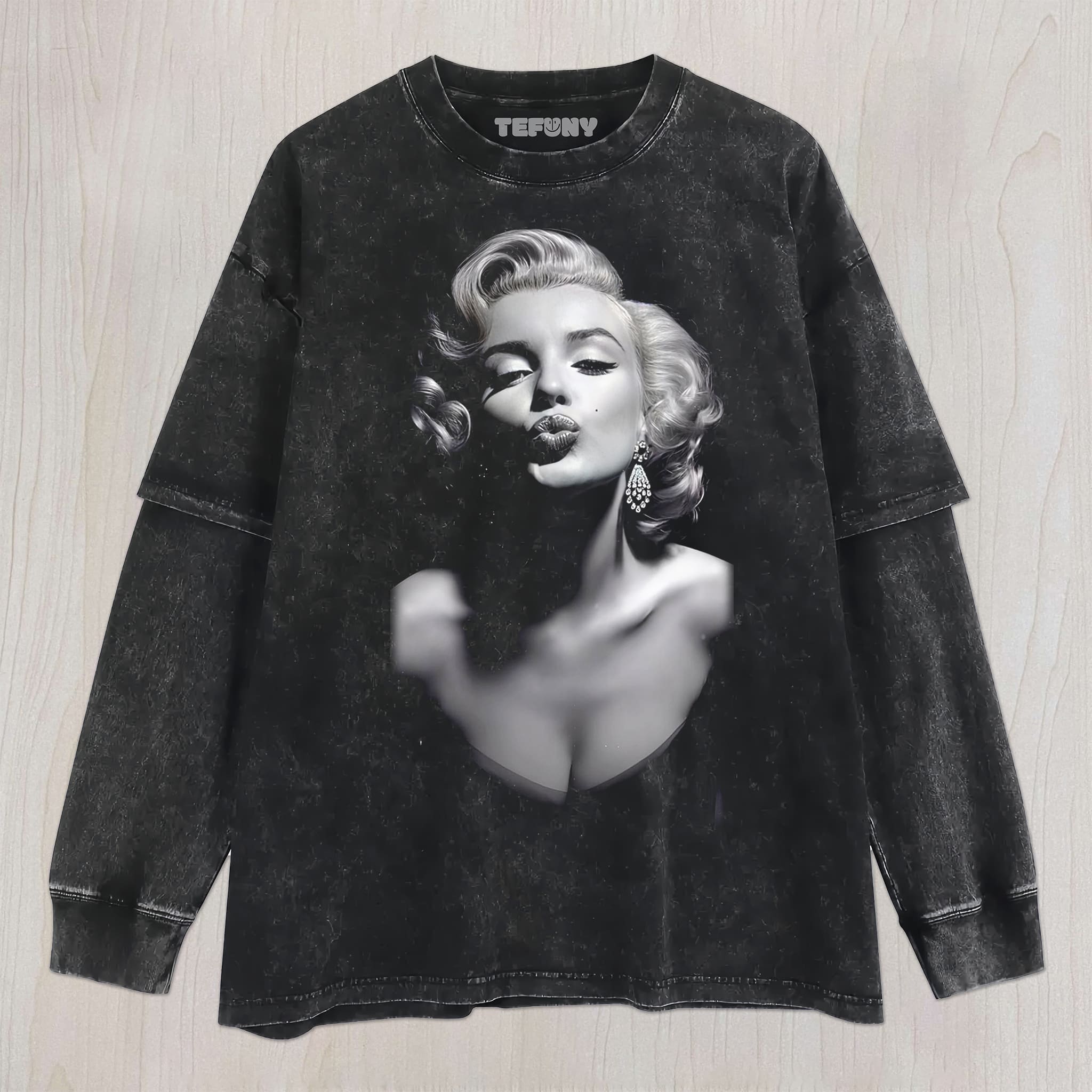 MARILYN MONROE POUTING UNISEX TEE, TANK TOP, LAYERED LS, SWEATSHIRT & HOODIE