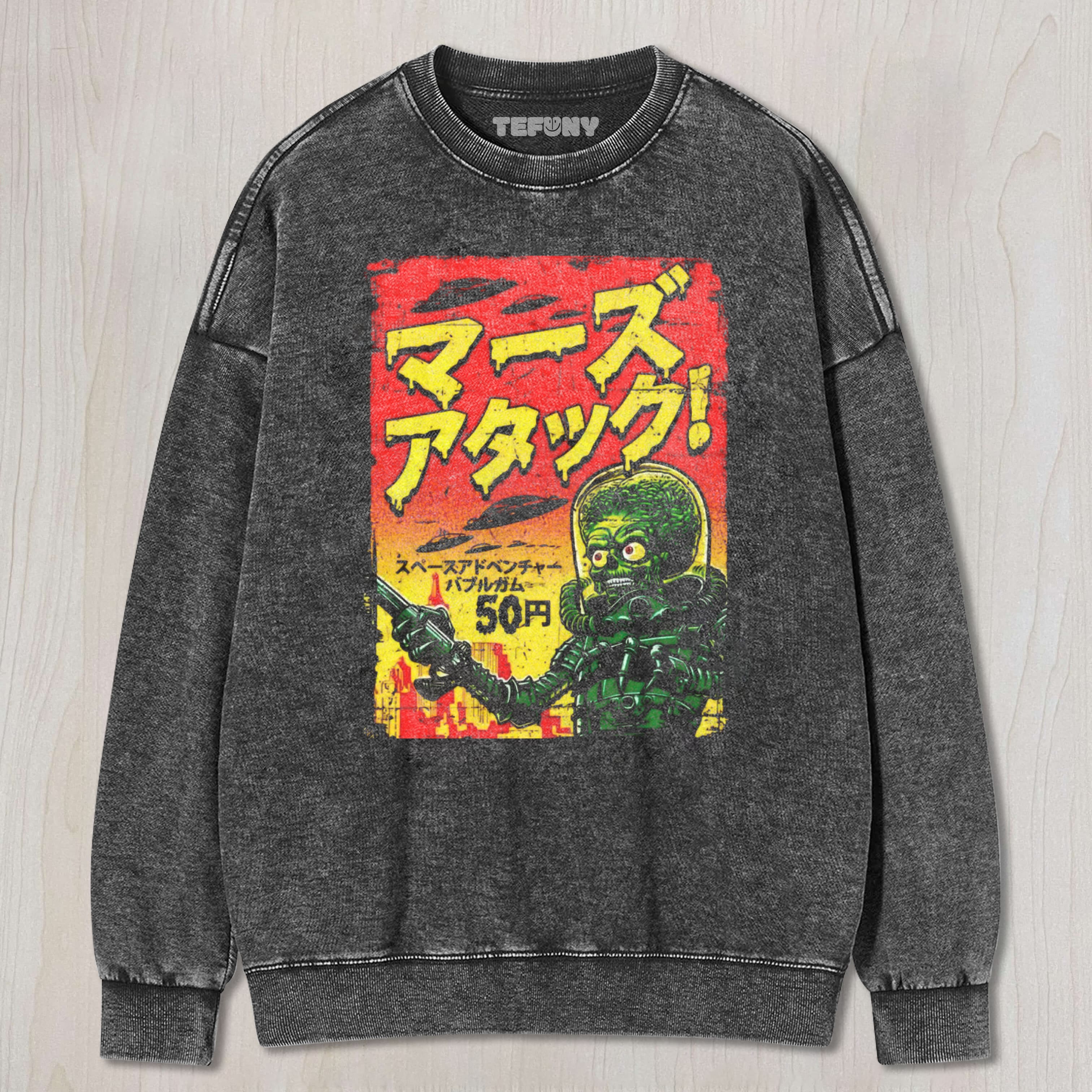 MARS ATTACKS! JAPANESE RETRO WASHED TEE & SWEAT & HOOD