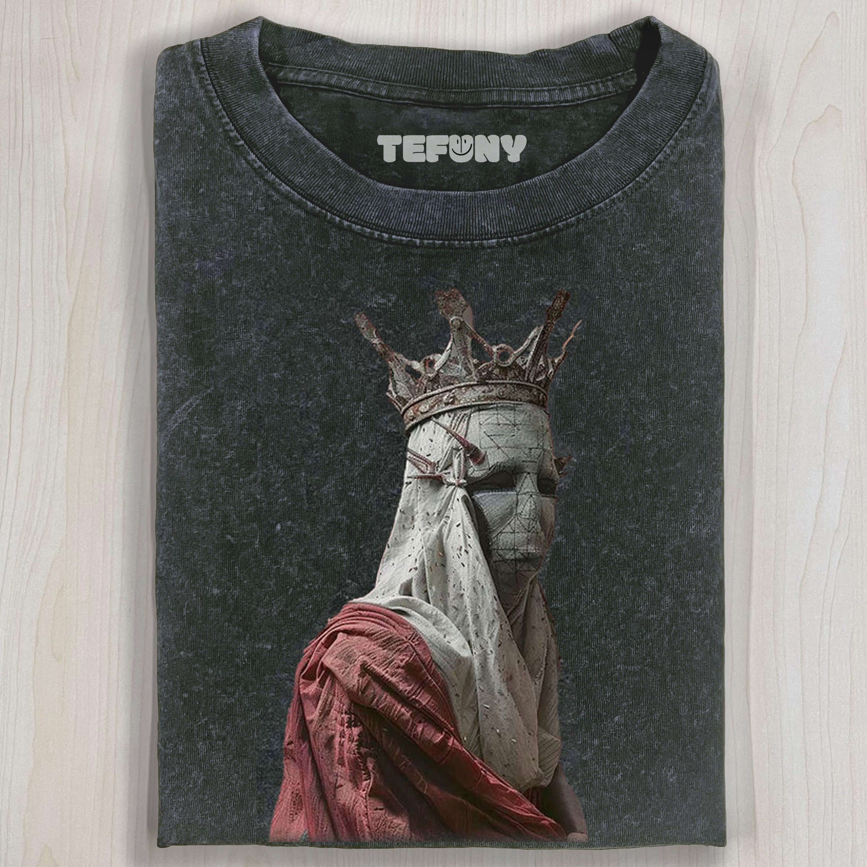 MASKED MONARCH WITH CROWN ART POSTER T-SHIRT