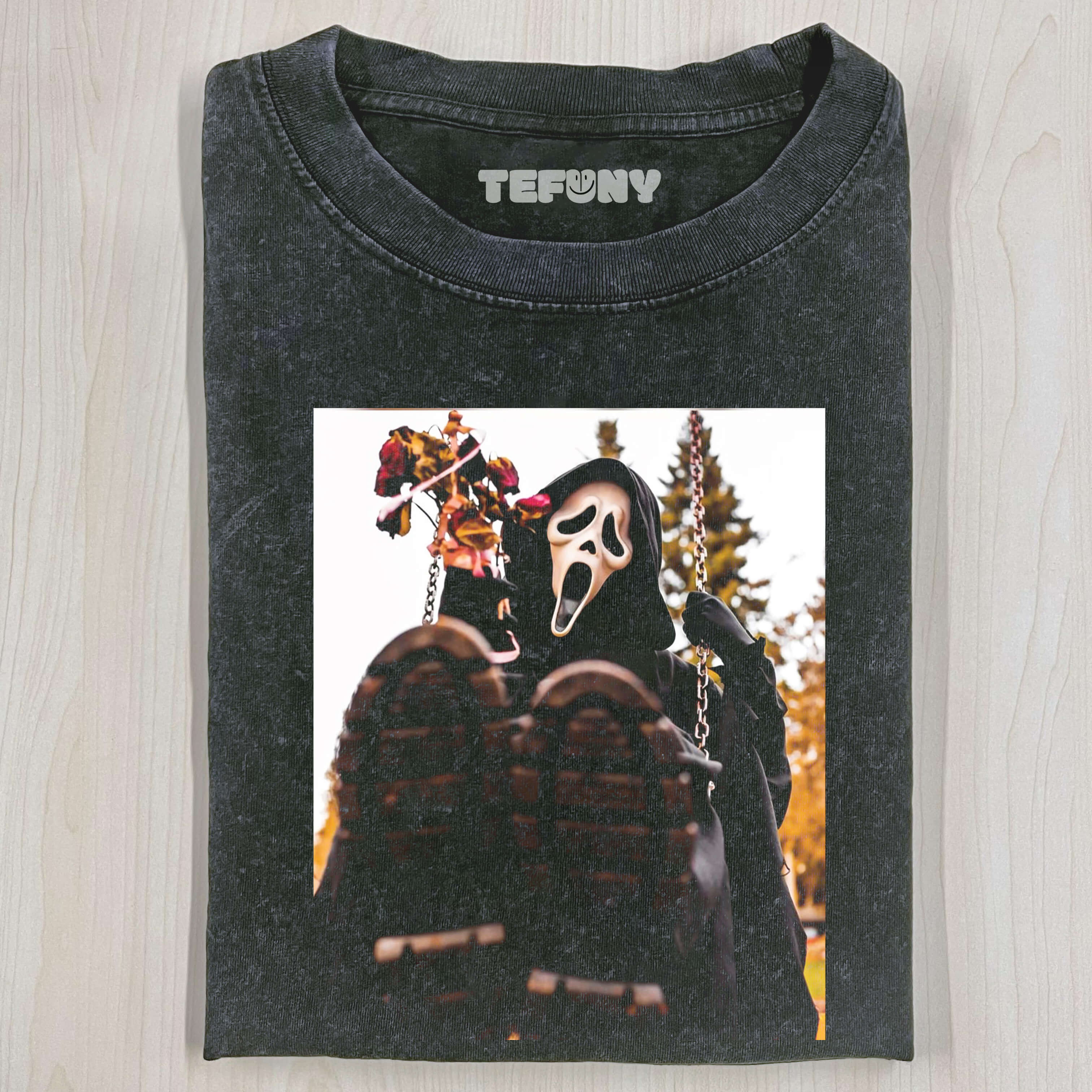 MASK HOLDING FLOWERS T-SHIRT
